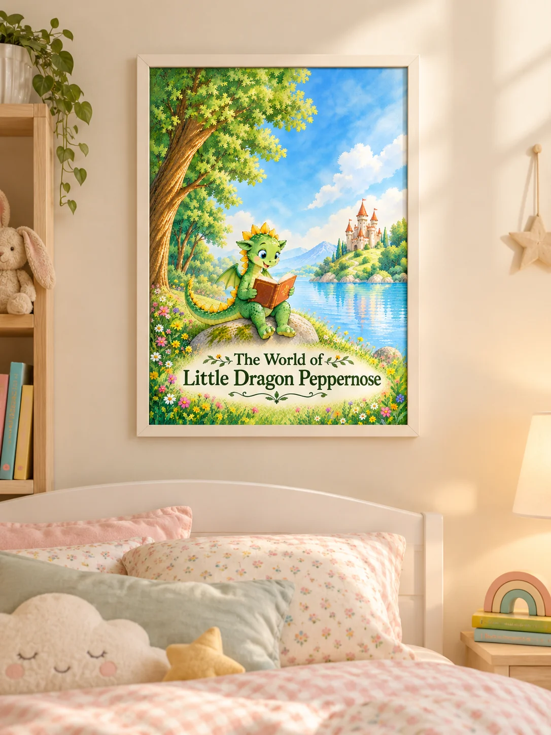 The World of Little Dragon Peppernose — Reading by the Lake Art Print product image (2)