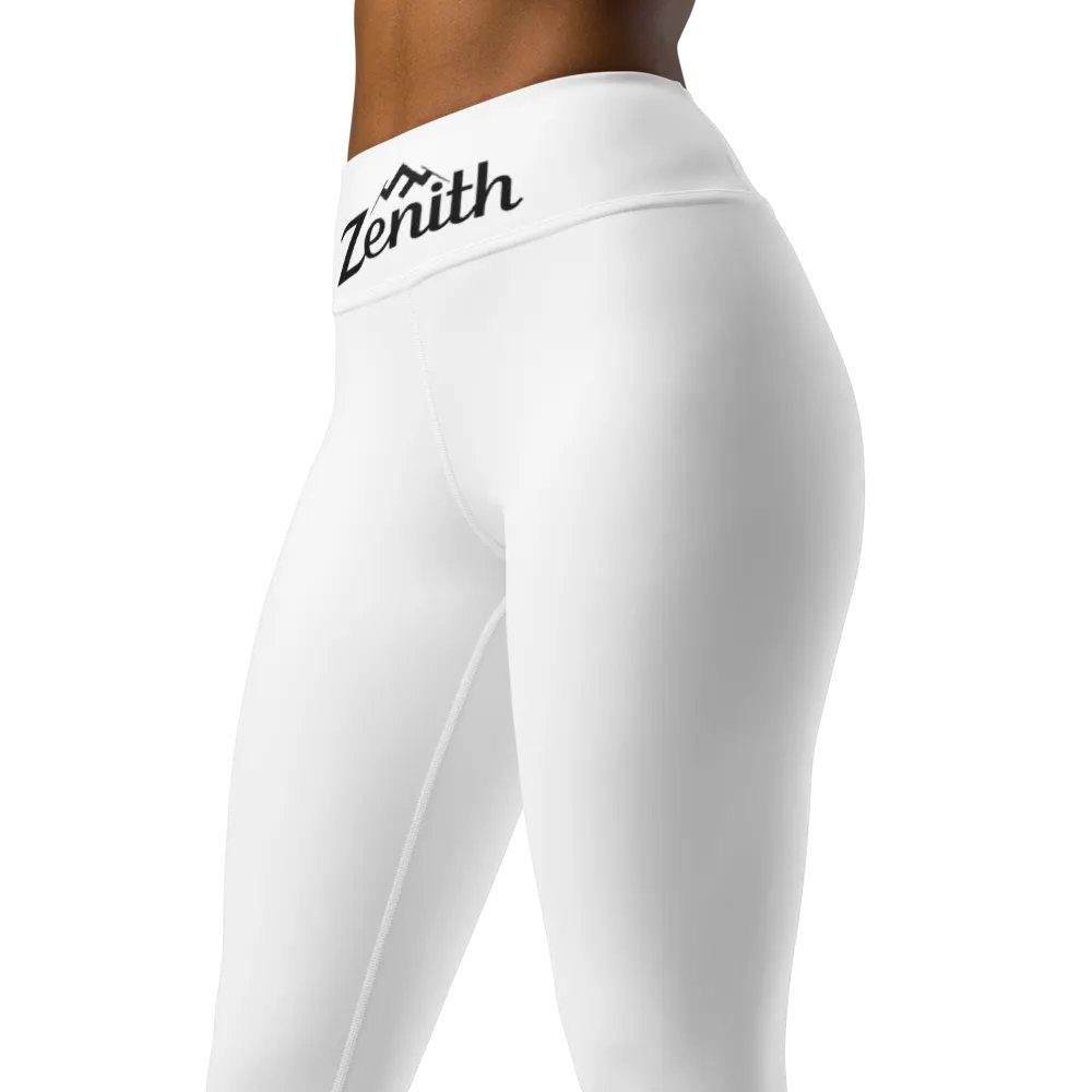 Zenith Women's White Yoga Leggings with Mountain Peak Logo product image (4)