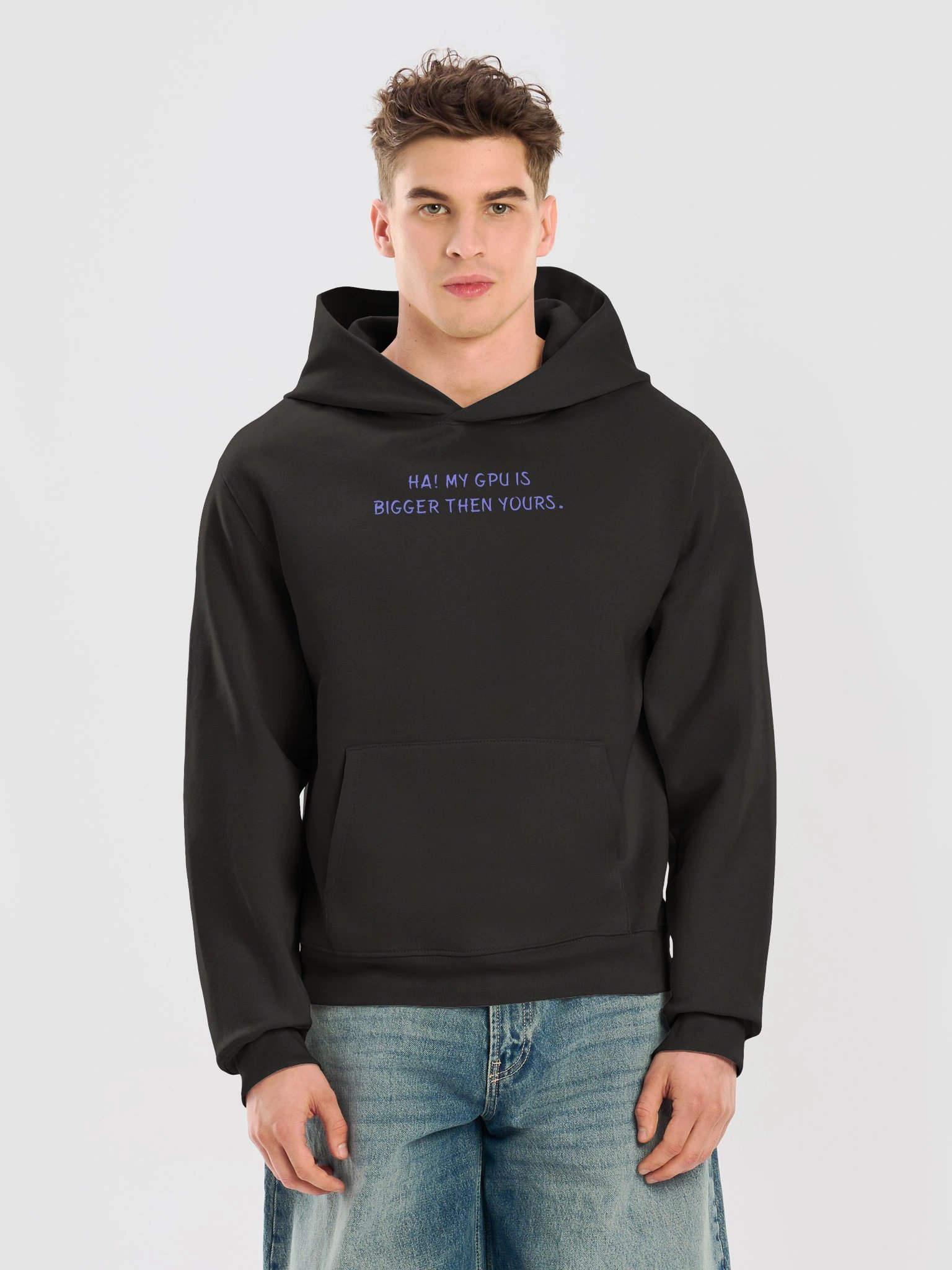 Ha My GPU Is Bigger Then Yours Meme Oversized Hoodie product image (83)