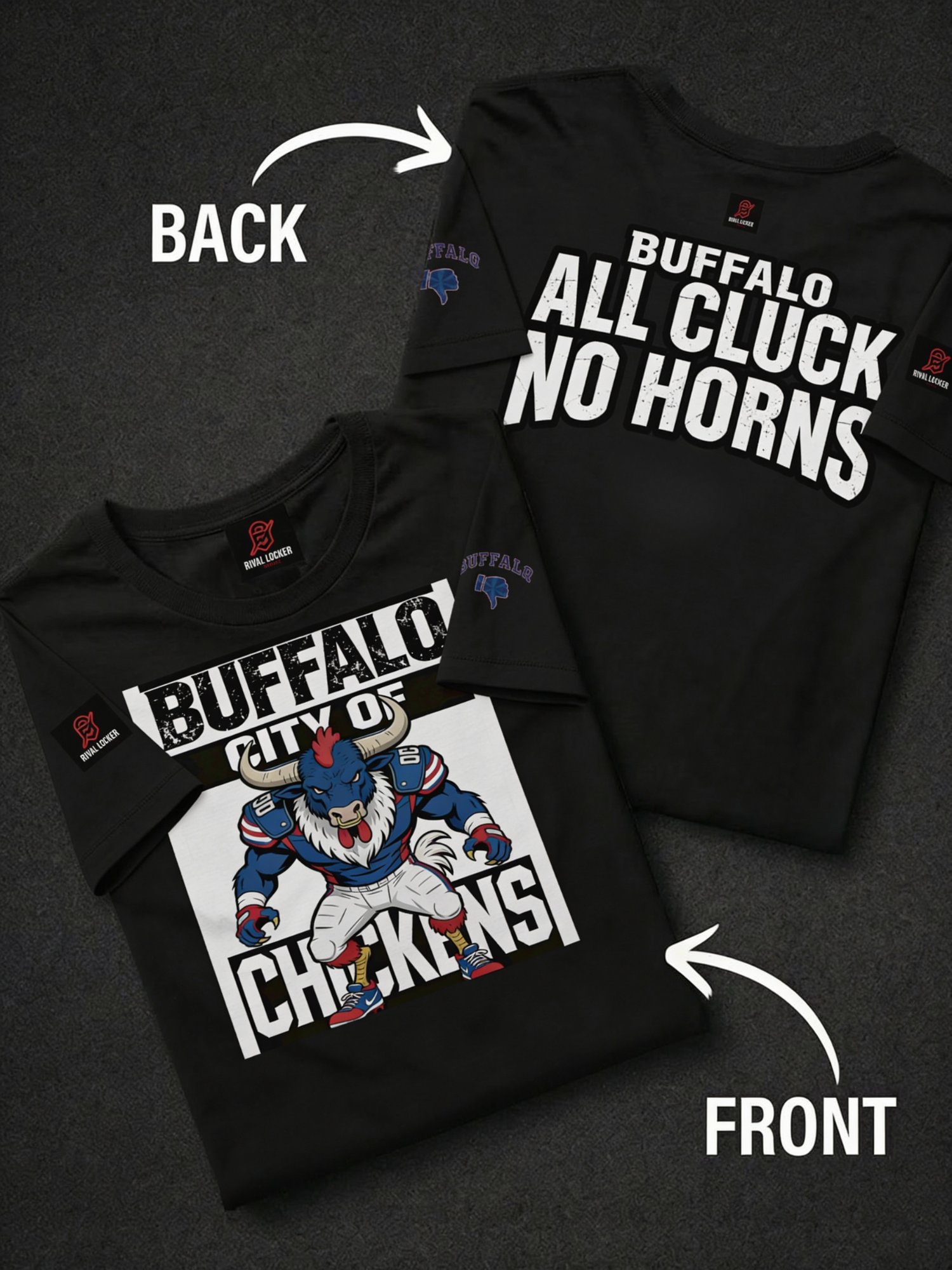 City Of Chickens - All Cluck No Horns| Buffalo | Football | Rival Locker product image (1)