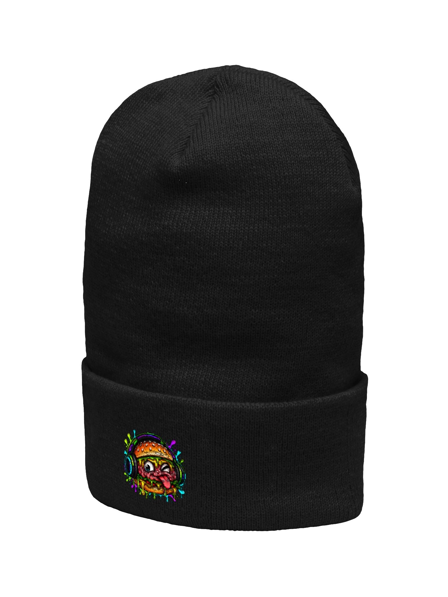 Neon Burger For BrainZ Black Cuffed Beanie product image (2)