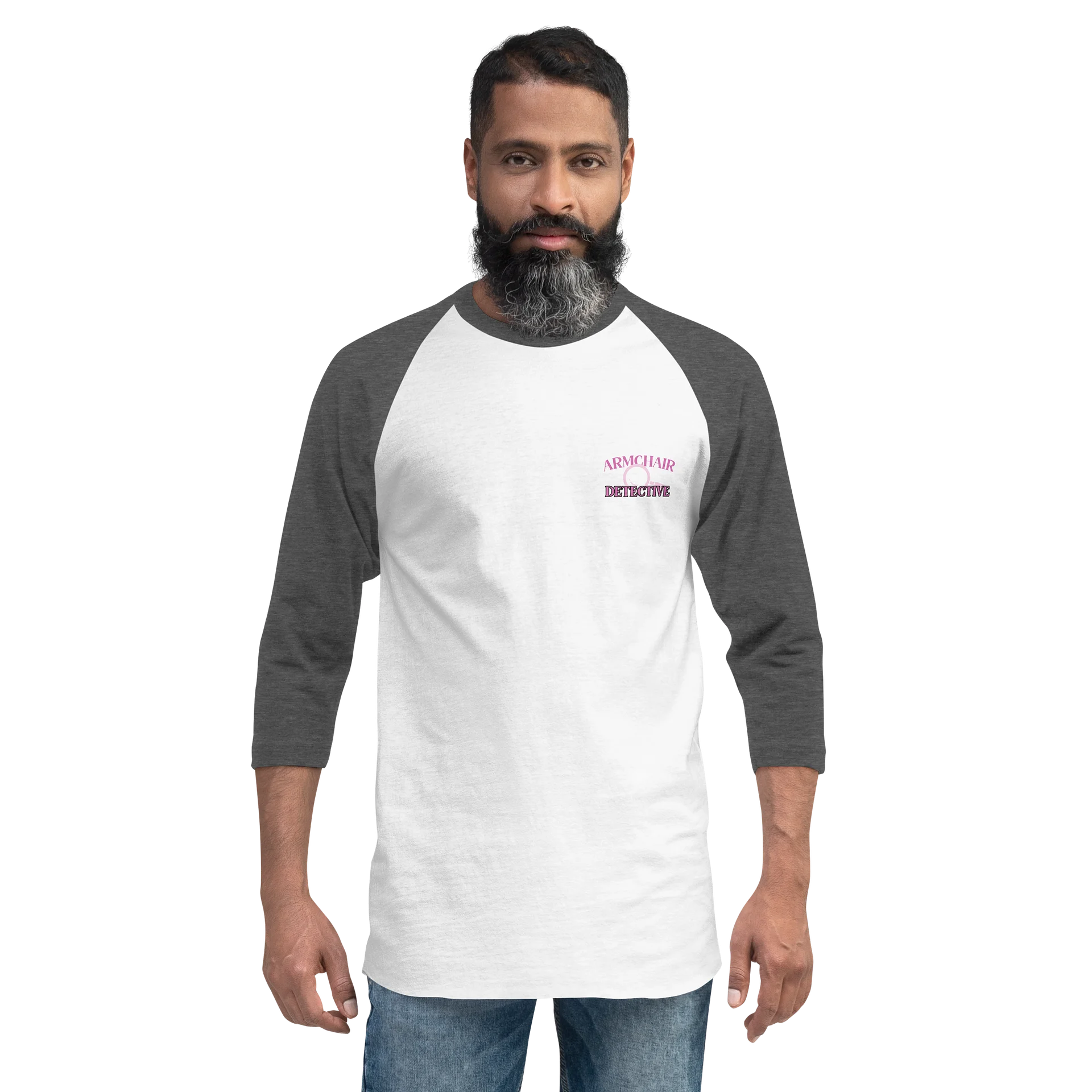 Armchair Detective Baseball Tee - Grey product image (2)