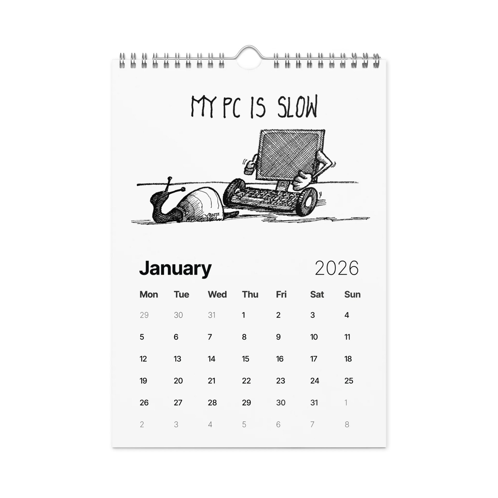 Original Humorous Tech Sketches 2026 Calendar product image (1)