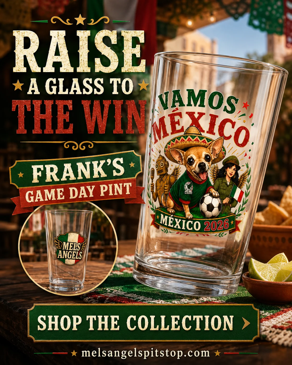 Vamos México 2026 Frank Game Day Pint Glass product image (1)