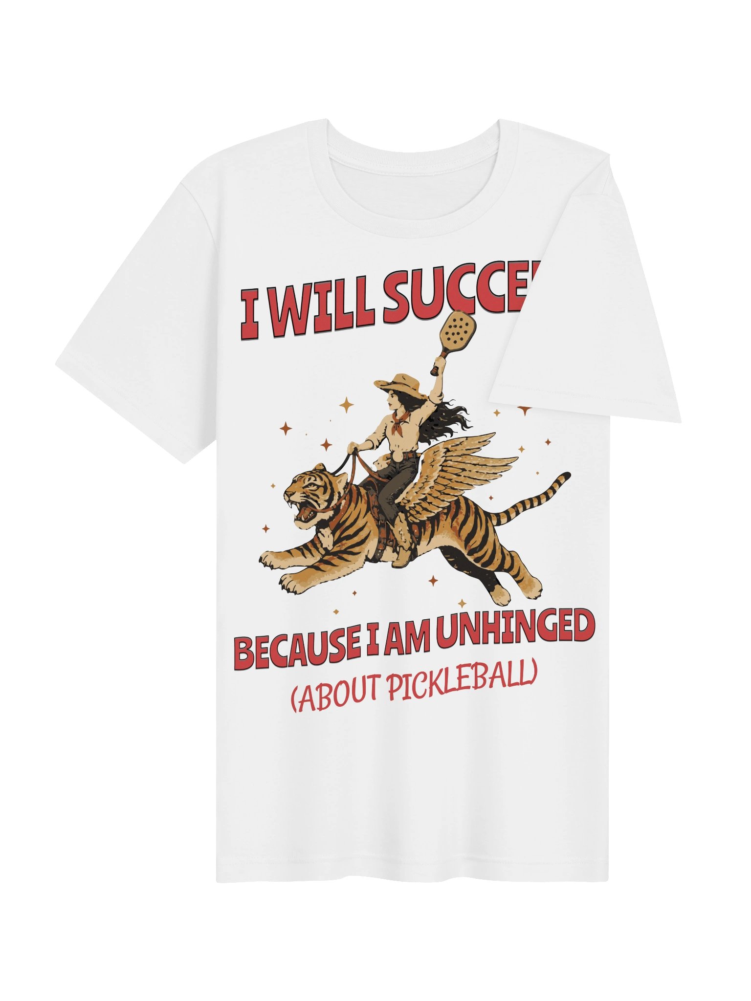 I Will Succeed Because I Am Unhinged About Pickleball Shirt – Adult Humor Pickleball Tee product image (4)