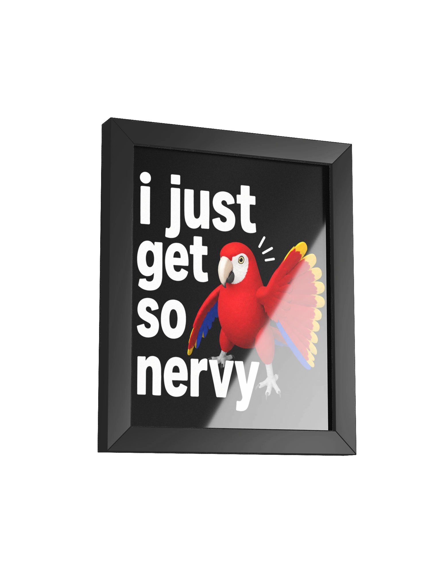 Scarlet Macaw - I Just Get So Nervy - Framed High-Quality Matte Poster product image (8)