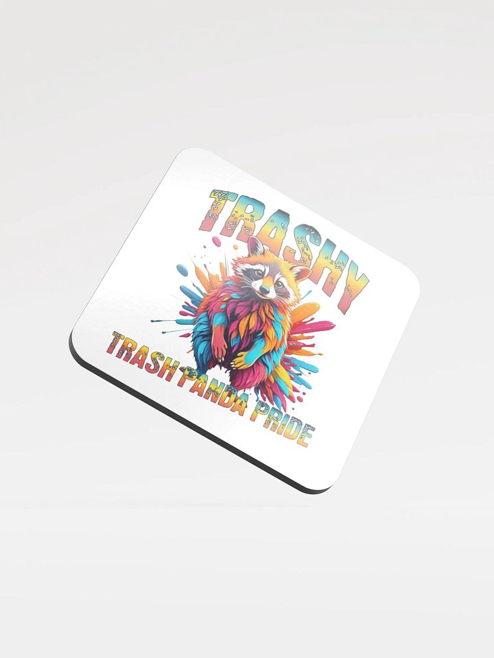 Trashy Trash Panda Pride Glossed Cork Coaster product image (2)