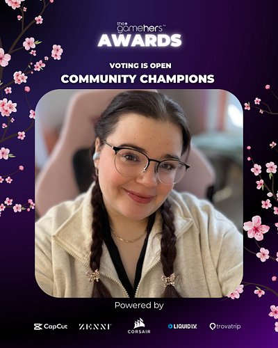 VOTING IS OFFICIALLY OPEN for @thegamehers Awards!!!
I was nominated for Community Champions, a category that highlights comm...