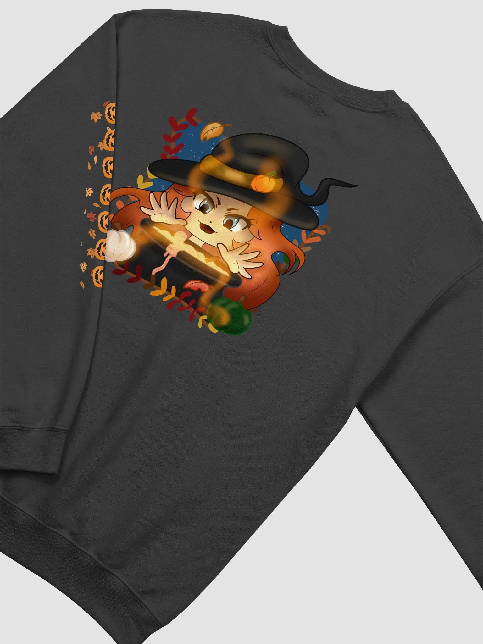 Pumpkin Witch Panda Sweatshirt - Front Design product image (4)