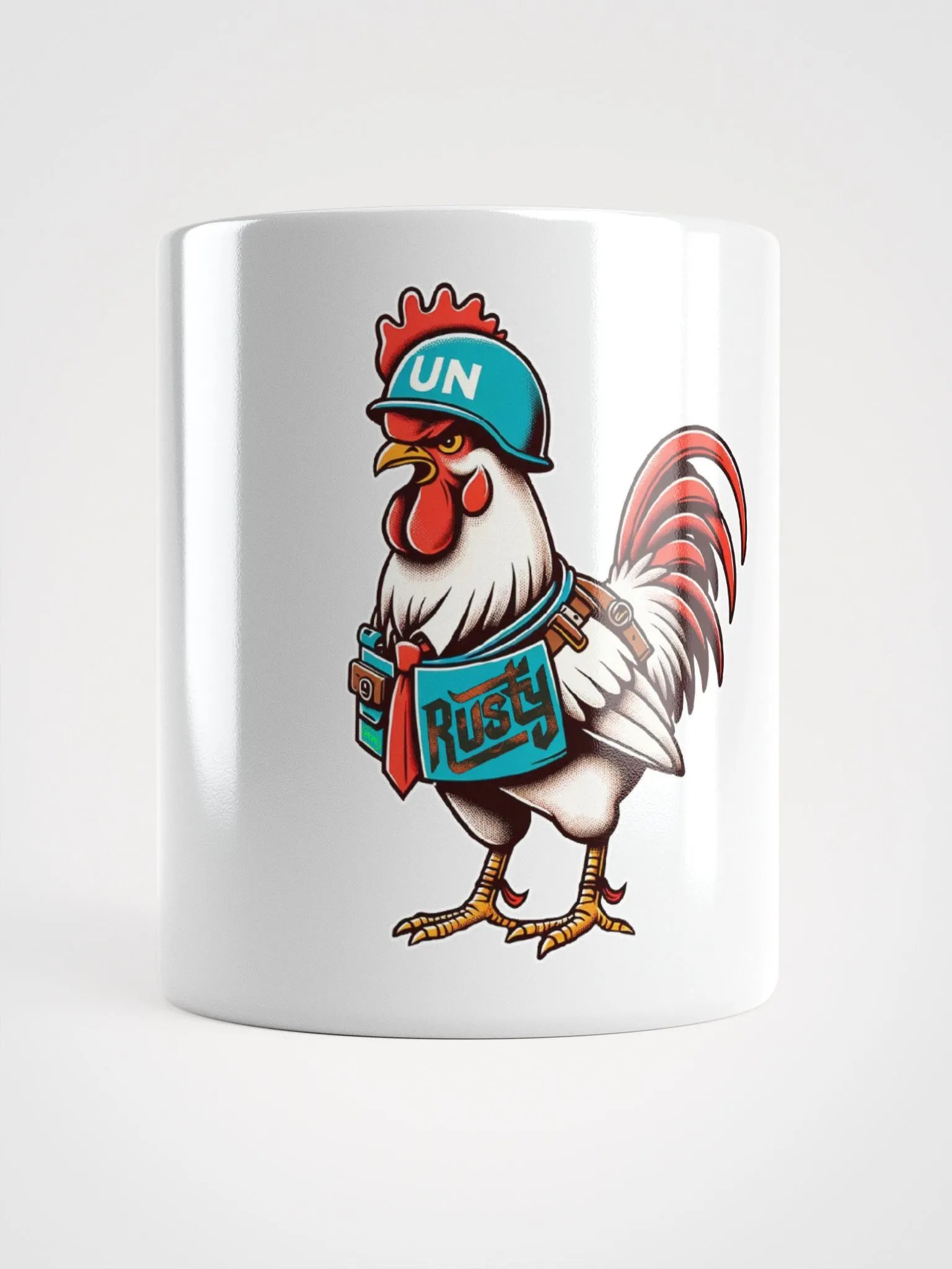 Rusty Rooster Coffee Mug in White (Cigar-Free Edition product image (1)