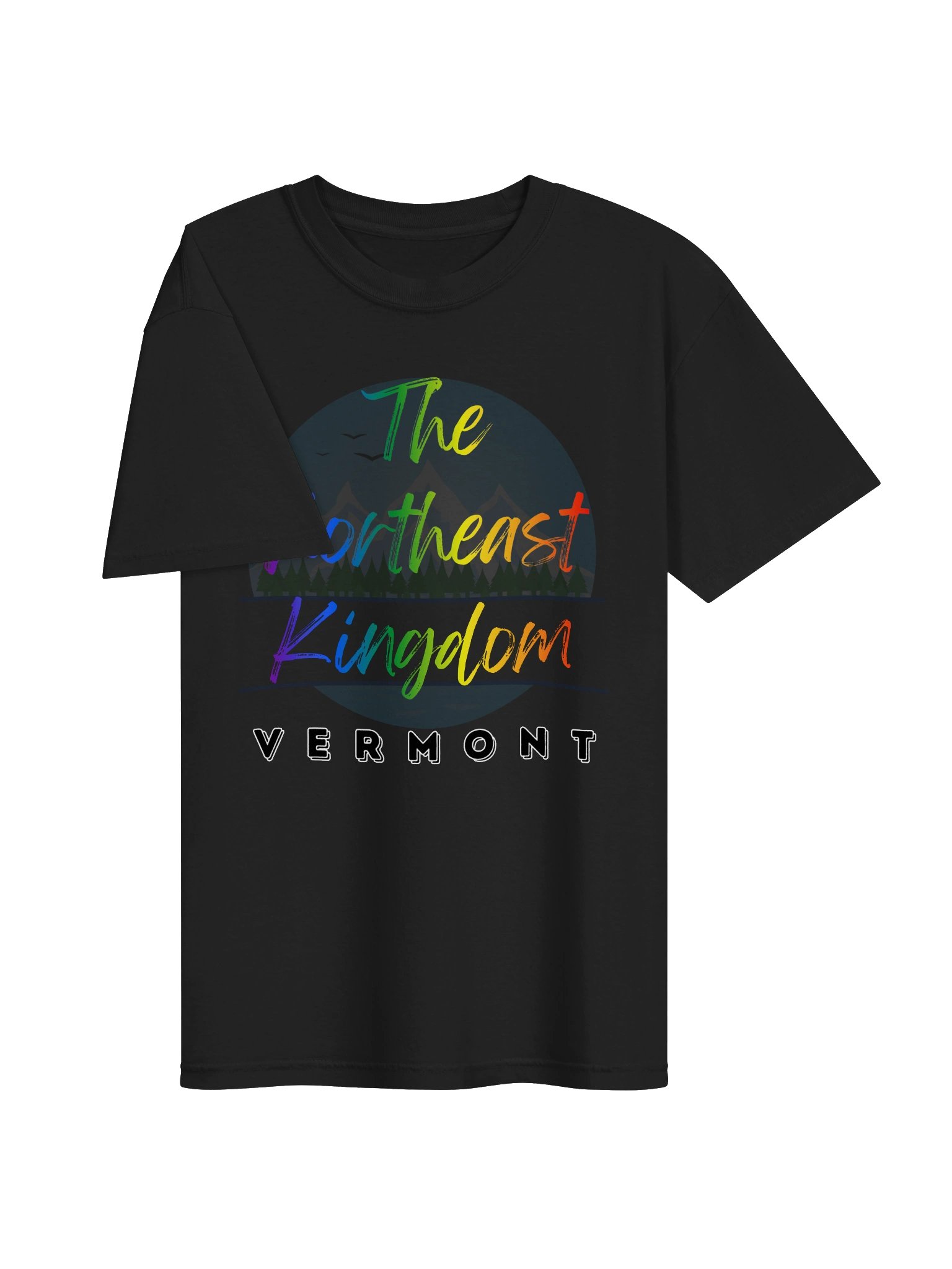 Northeast Kingdom Vermont Pride - Colorful LGBTQ+ Mountain Landscape Illustration Tee product image (2)