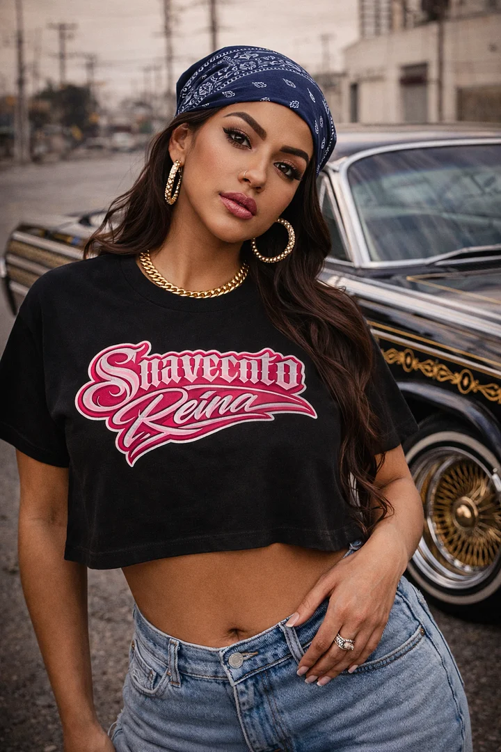 Suavecito Reina Script Crop Top product image (1)