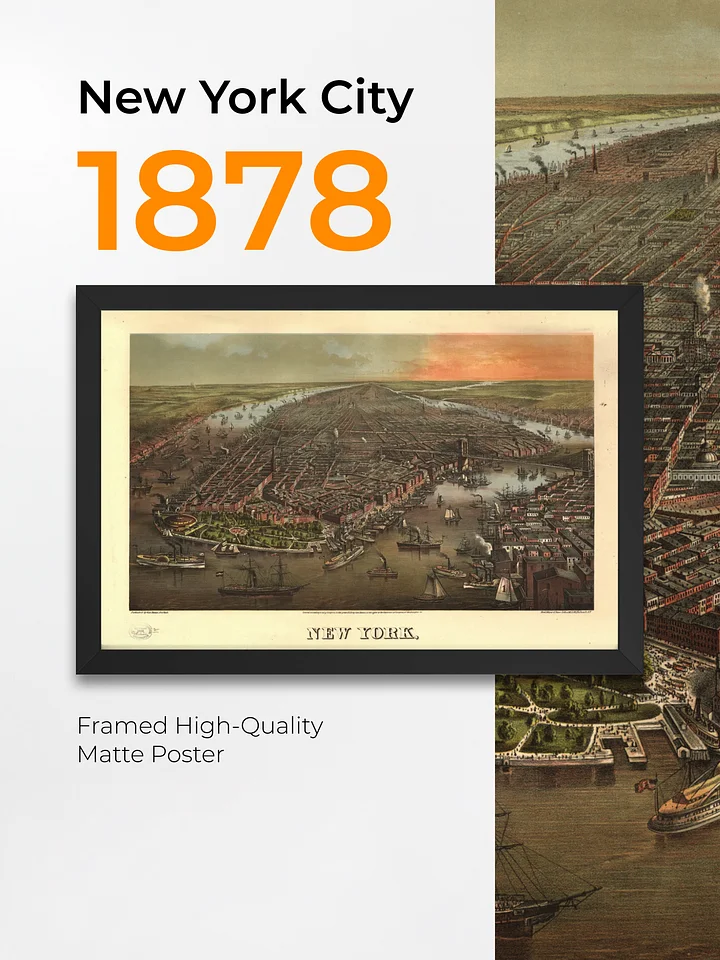 New York City 1878 (Framed Poster Print) product image (1)