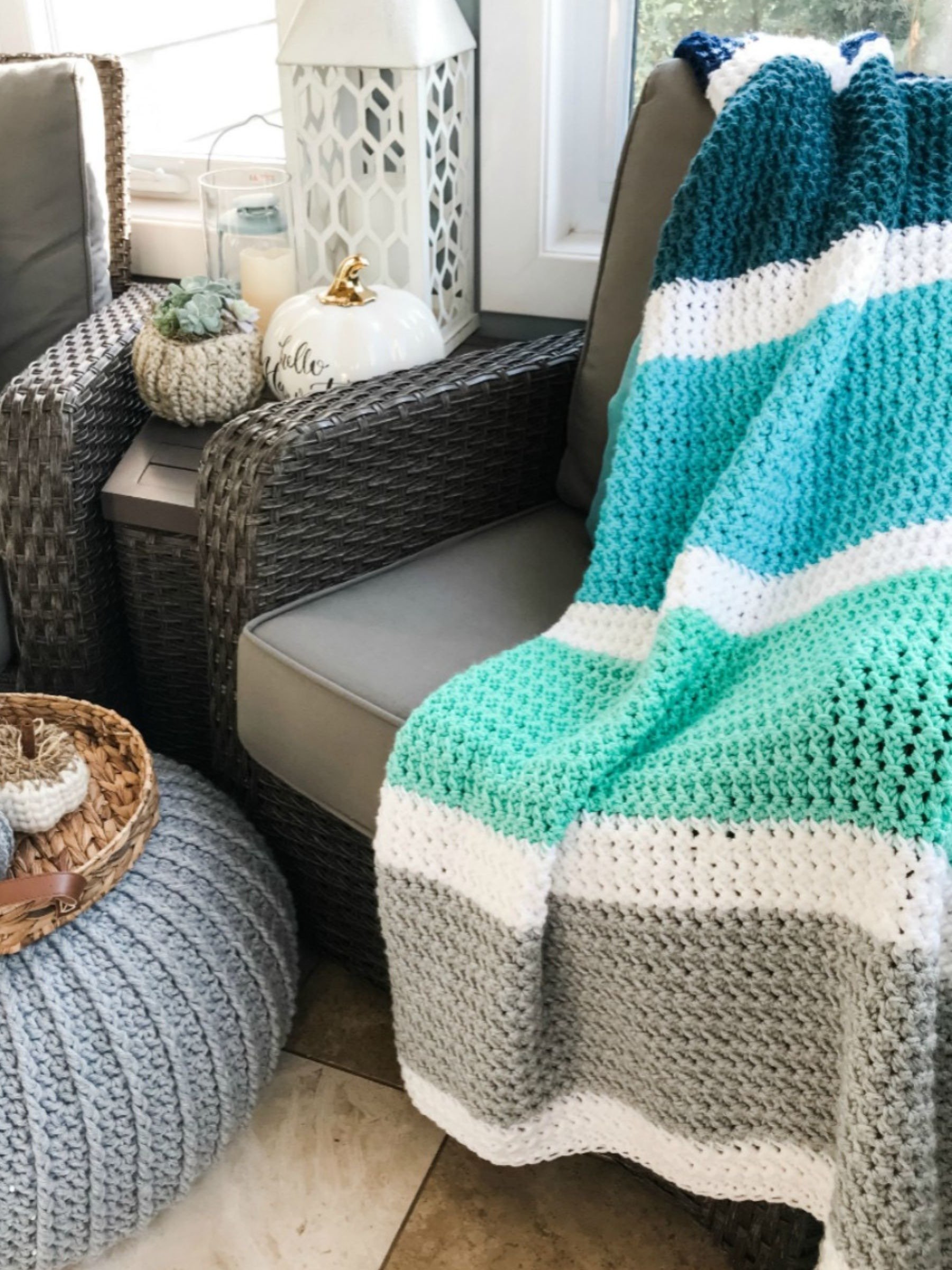 Calming Stripes Afghan Crochet Pattern product image (4)