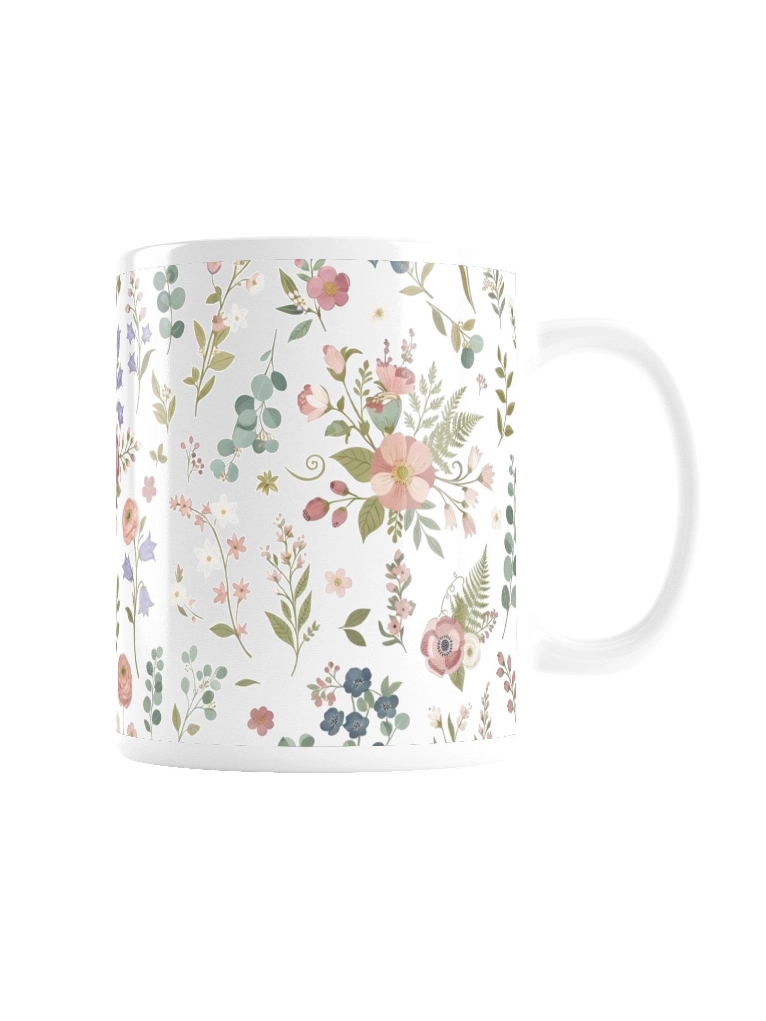 Elegant Floral Pattern Mug – Botanical Flowers & Leaves Coffee Cup product image (7)