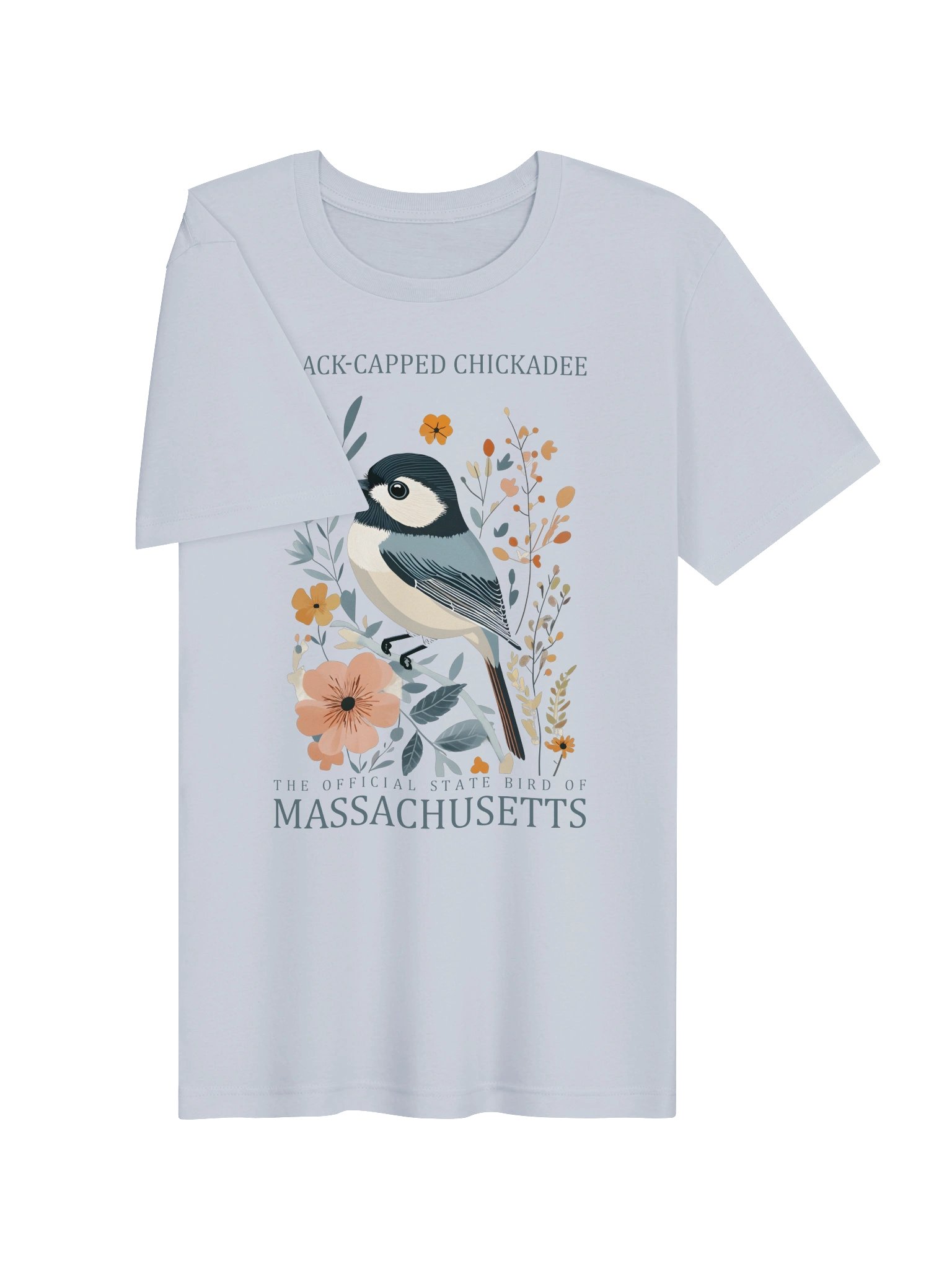 Black-Capped Chickadee Massachusetts Bird Tee product image (3)