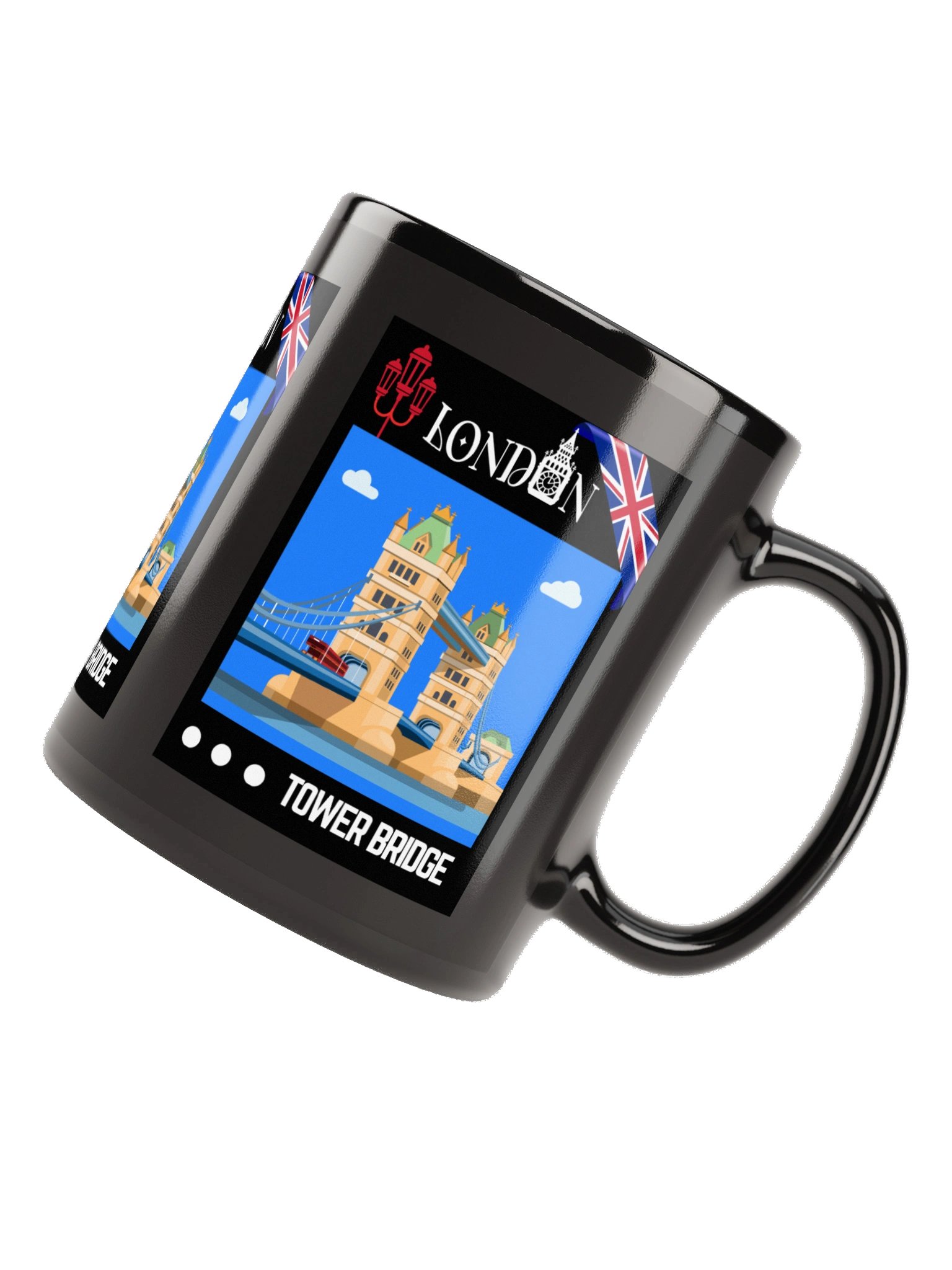 London Tower Bridge Black Glossy Mug product image (12)