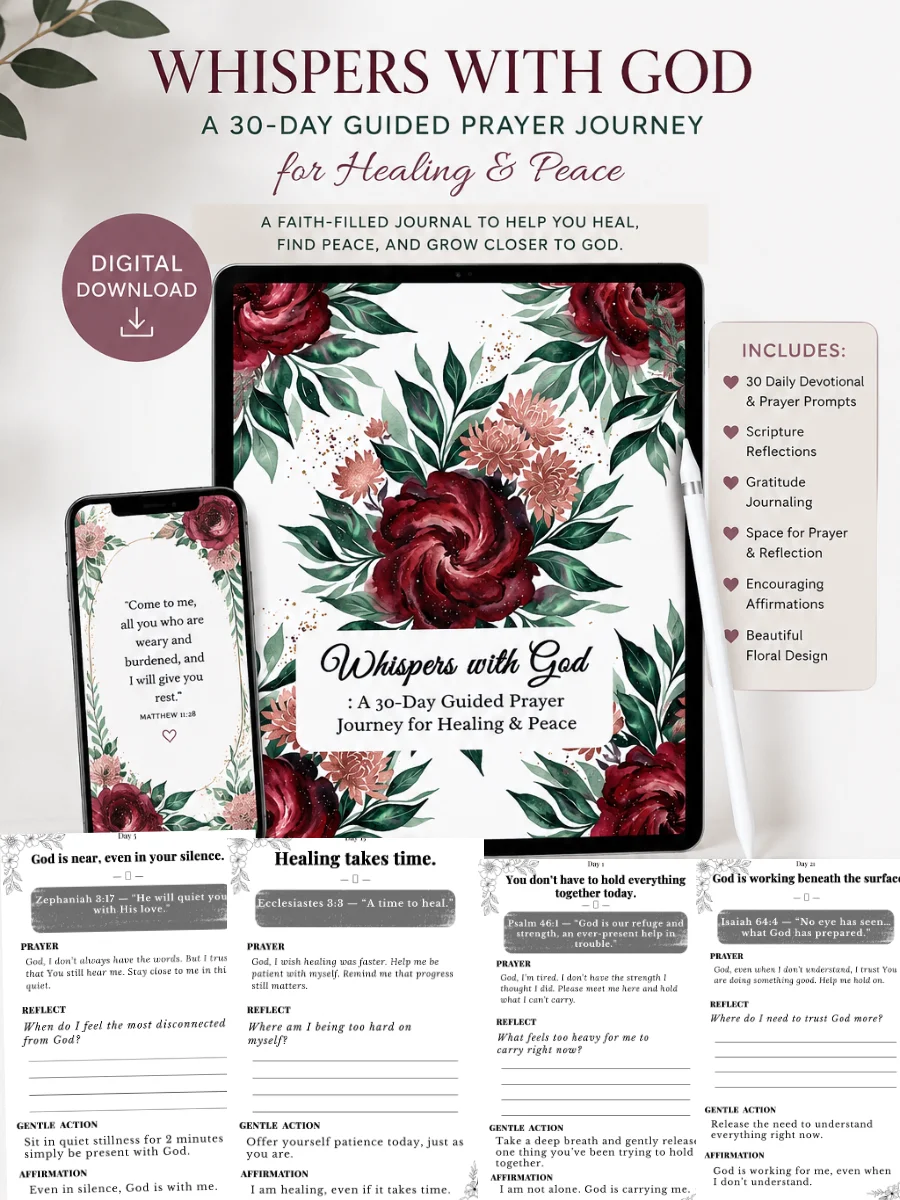 Whispers with God: A 30-Day Guided Prayer Journey for Healing & Peace product image (1)