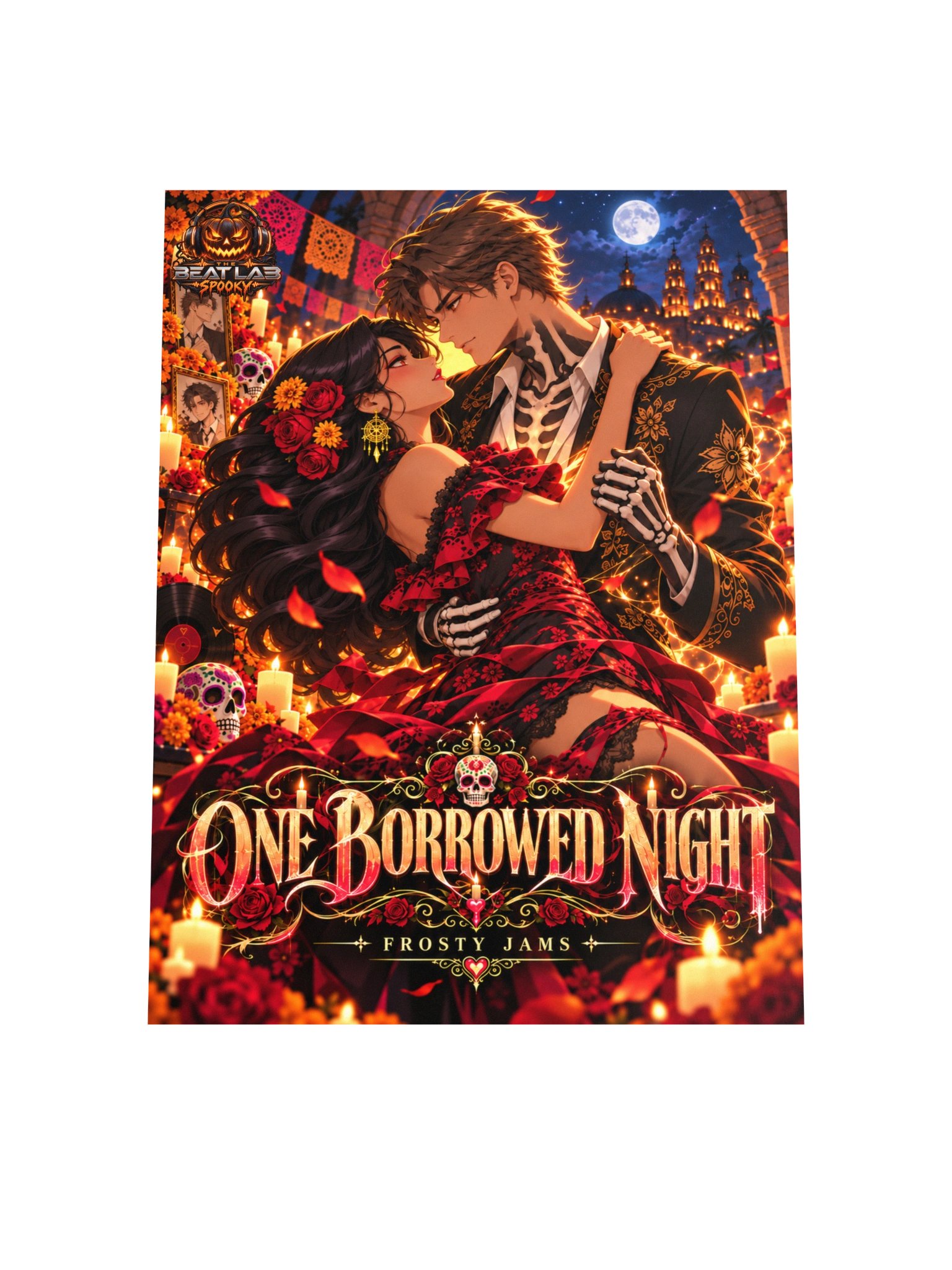 One Borrowed Night 🌹 | Gothic Día de los Muertos Anime Poster product image (8)