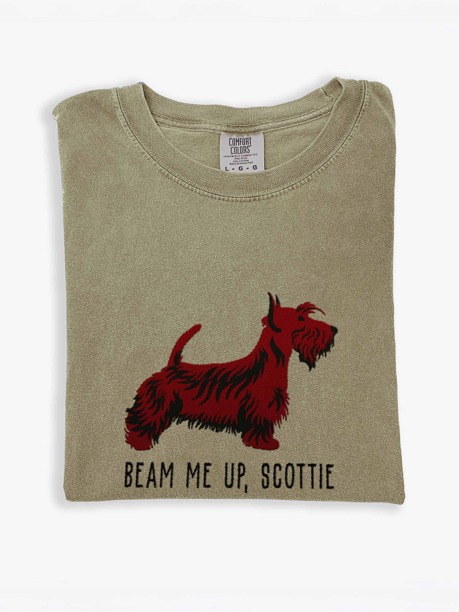 Beam Me Up, Scottie T-Shirt(Embroidered) of a Scottish Terrier(Brindle) product image (2)
