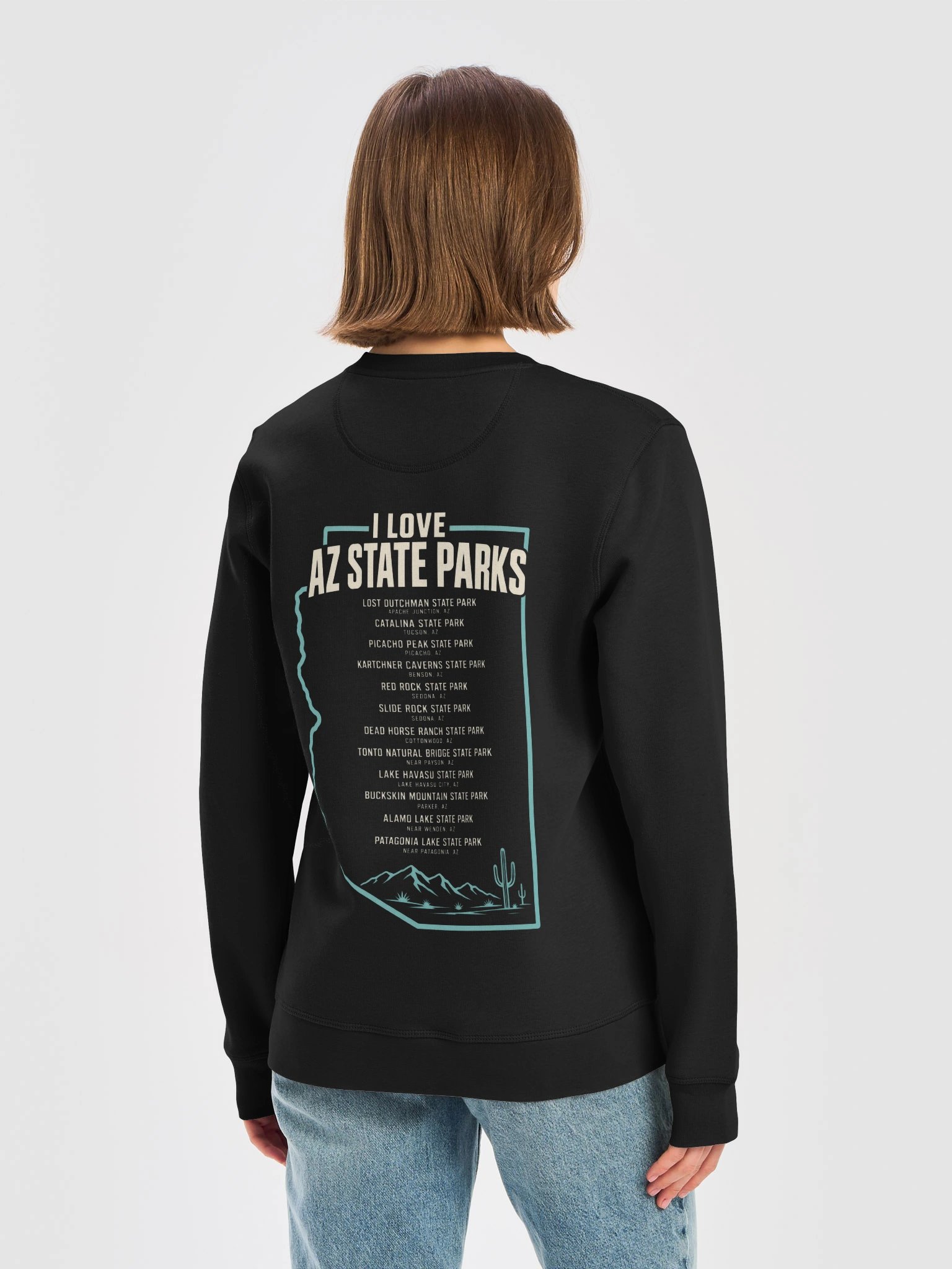 I Love AZ State Parks Organic Sweatshirt – Coati & Cacti product image (12)