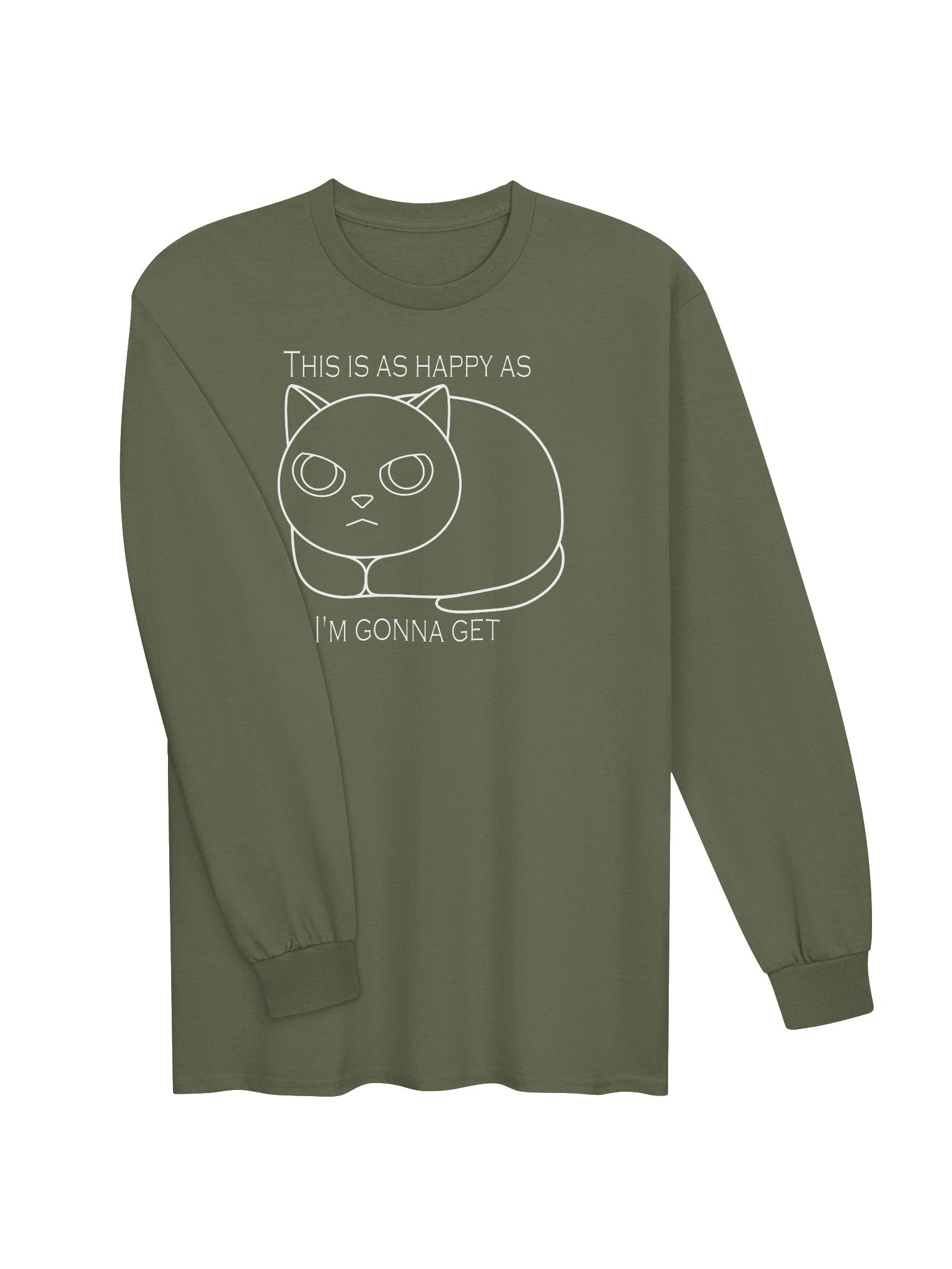 Happy Grumpy Cat - Unisex Adult Long Sleeve T-shirt product image (2)