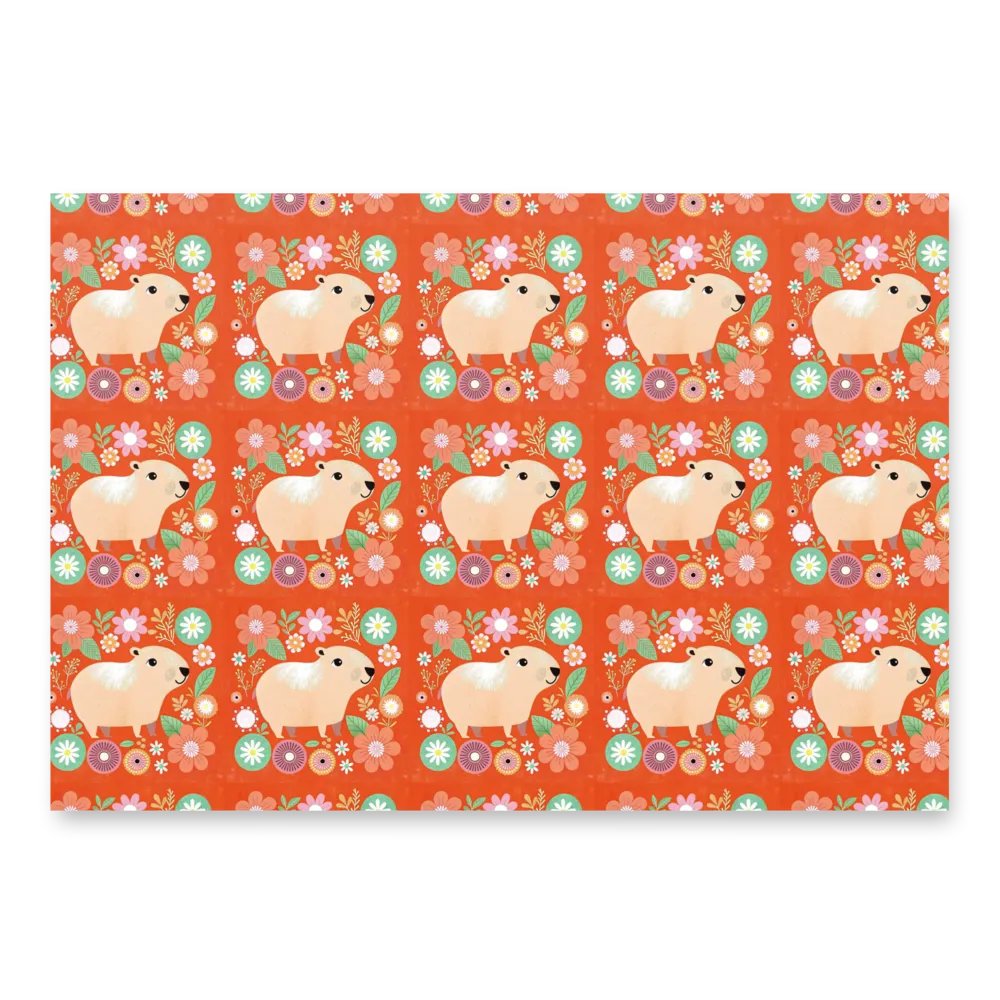 Cute Capybara Wrapping Paper product image (3)