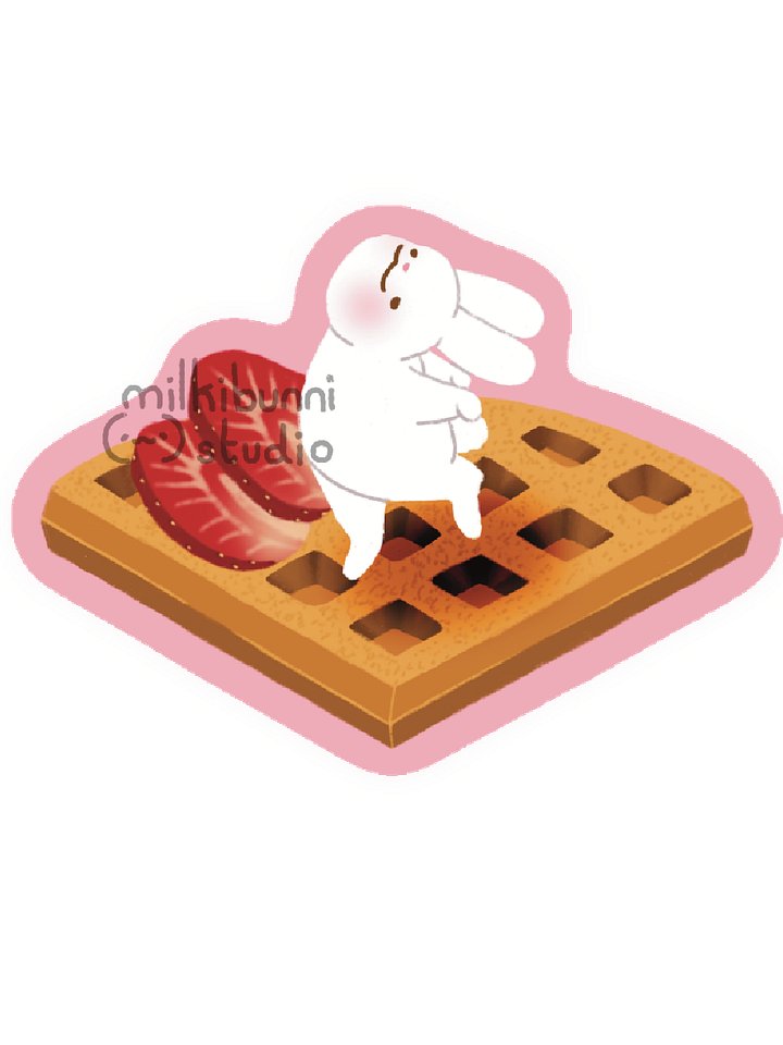 Left Strawberry Waffle Bunni Sticker product image (1)