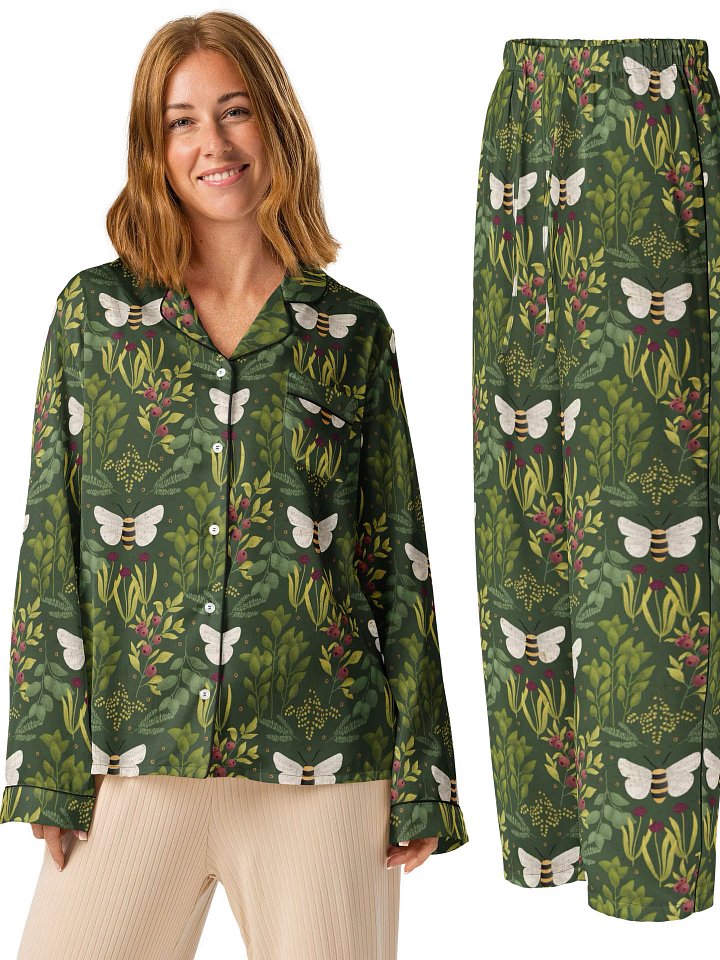 Bees and Foliage Ladies Pajama Set - Long Sleeve product image (1)