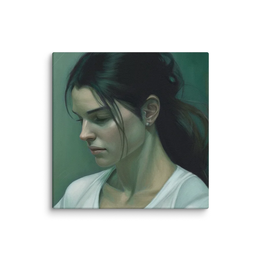 ABIGAIL: MELANCHOLIC PORTRAIT PAINTING (10X10 CANVAS PRINT) product image (2)