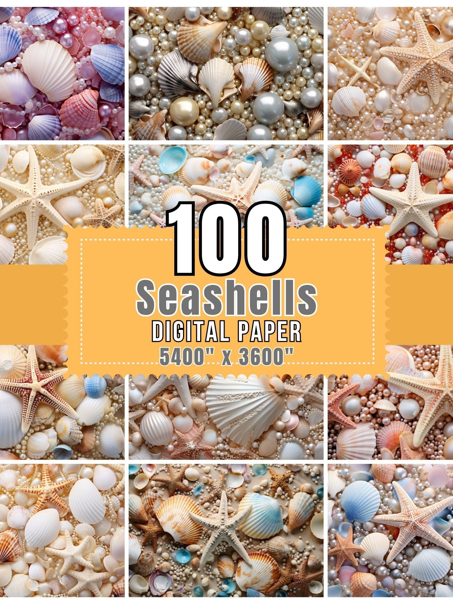 100 Seashell Digital Paper product image (2)