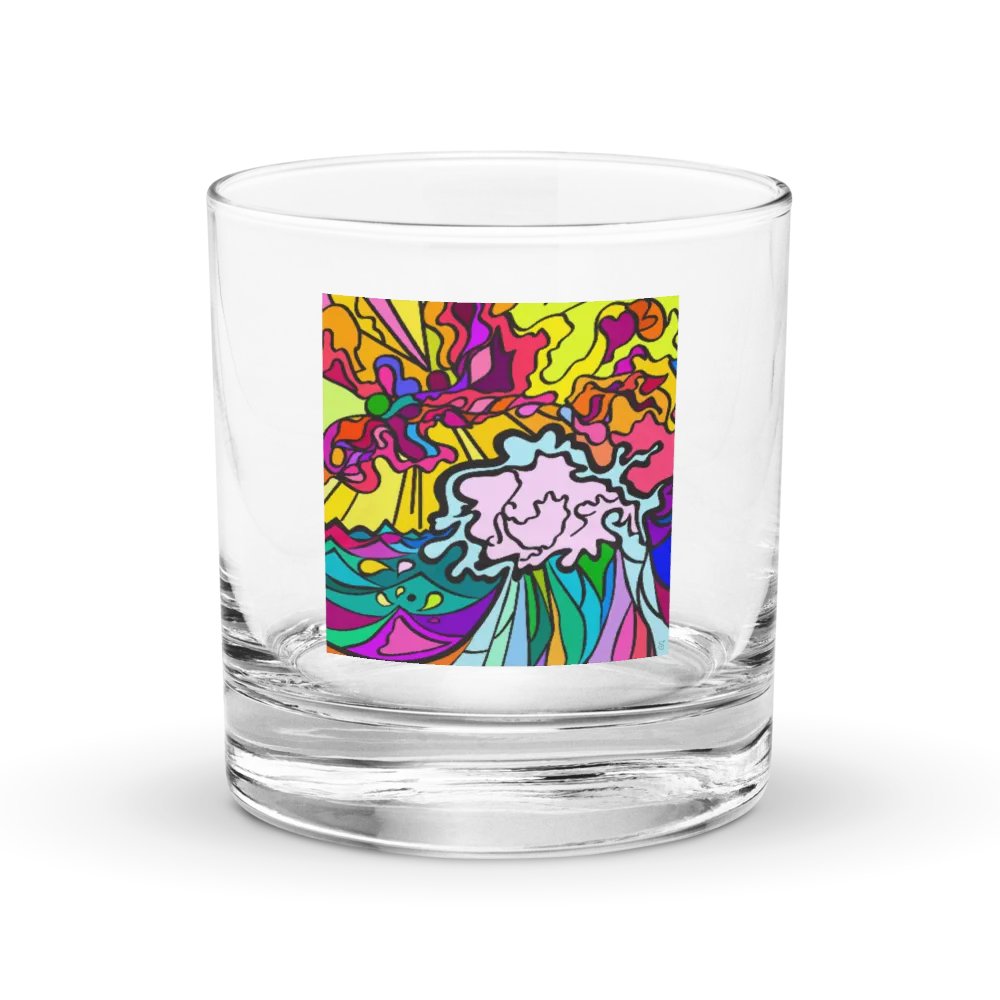 Vibrant Swirls Rocks Glass - Wave at Sunset product image (1)