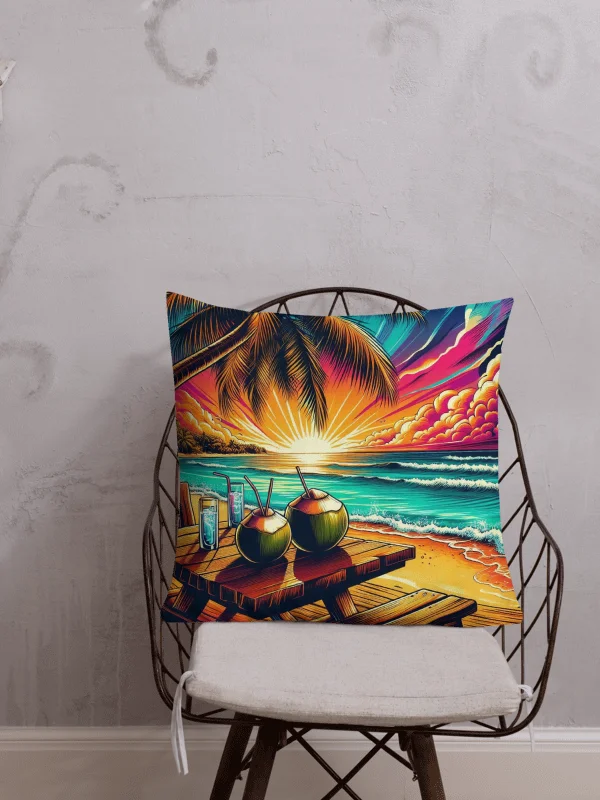 Tropical Sunset Vibes Pillow | Ai Design product image (1)