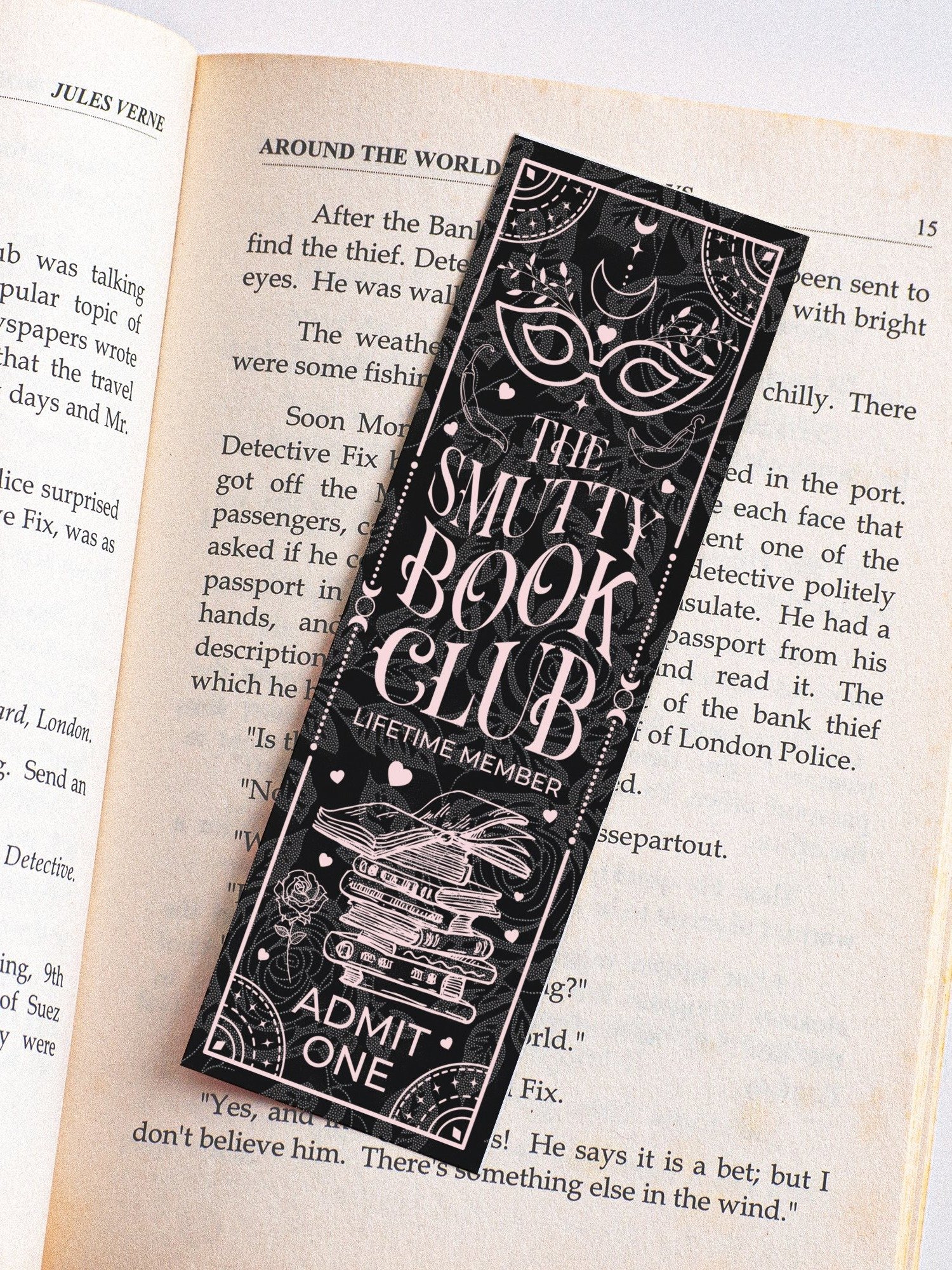 Smut Bookmark Dark Romance Book Club Boho Black Pink PNG, Printable Bookmarks, Bookish Merch, Digital Download, DIY Gift for Reader product image (3)