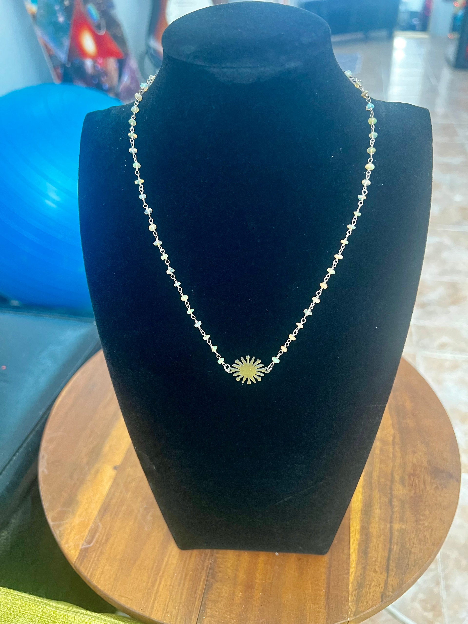 Ethiopian Opal Sun Rosary chain necklace product image (1)