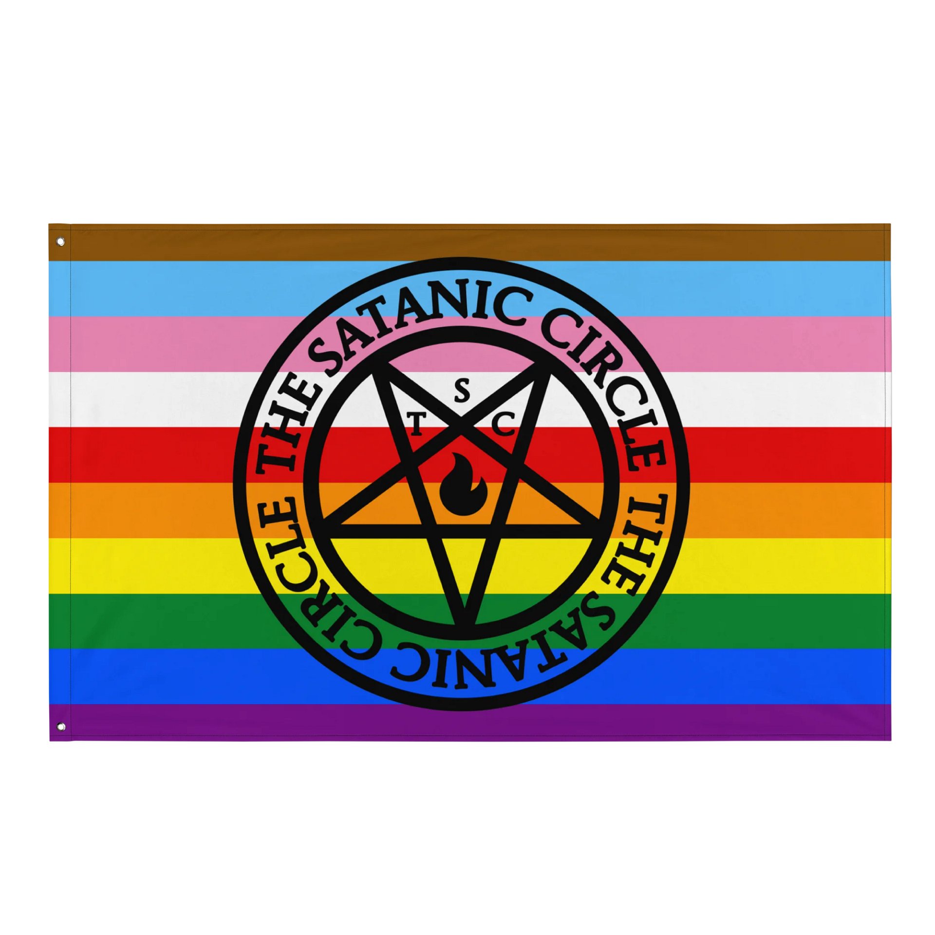 The Satanic Circle - Indoor Progress Pride Flag product image (1)