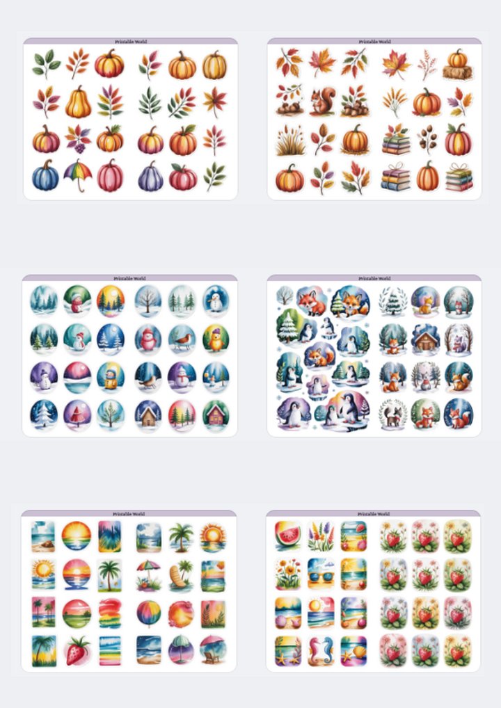 Seasons Sticker Pack (Watercolor Style) product image (2)