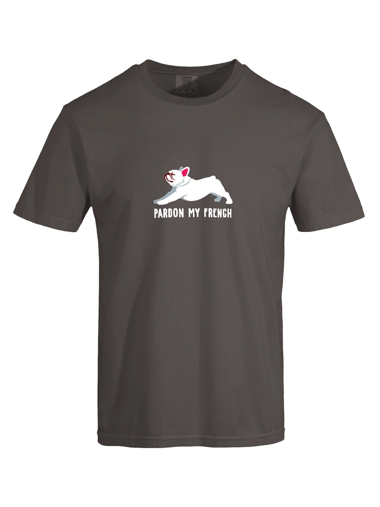 Pardon My French T-Shirt(Embroidered) of a French Bulldog(White) product image (10)