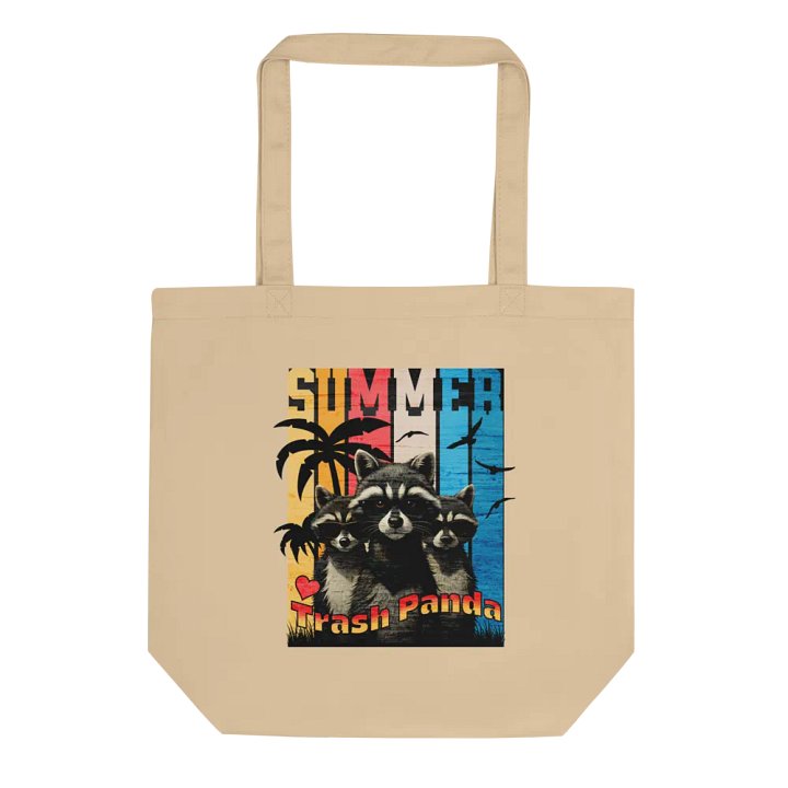Summer Trash Panda Eco-friendly Organic Cotton Tote product image (1)