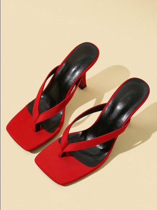 ADLEST Women's Classic Minimalist Striped Thong High Heel Sandals,Spring Summer Outfits product image (4)