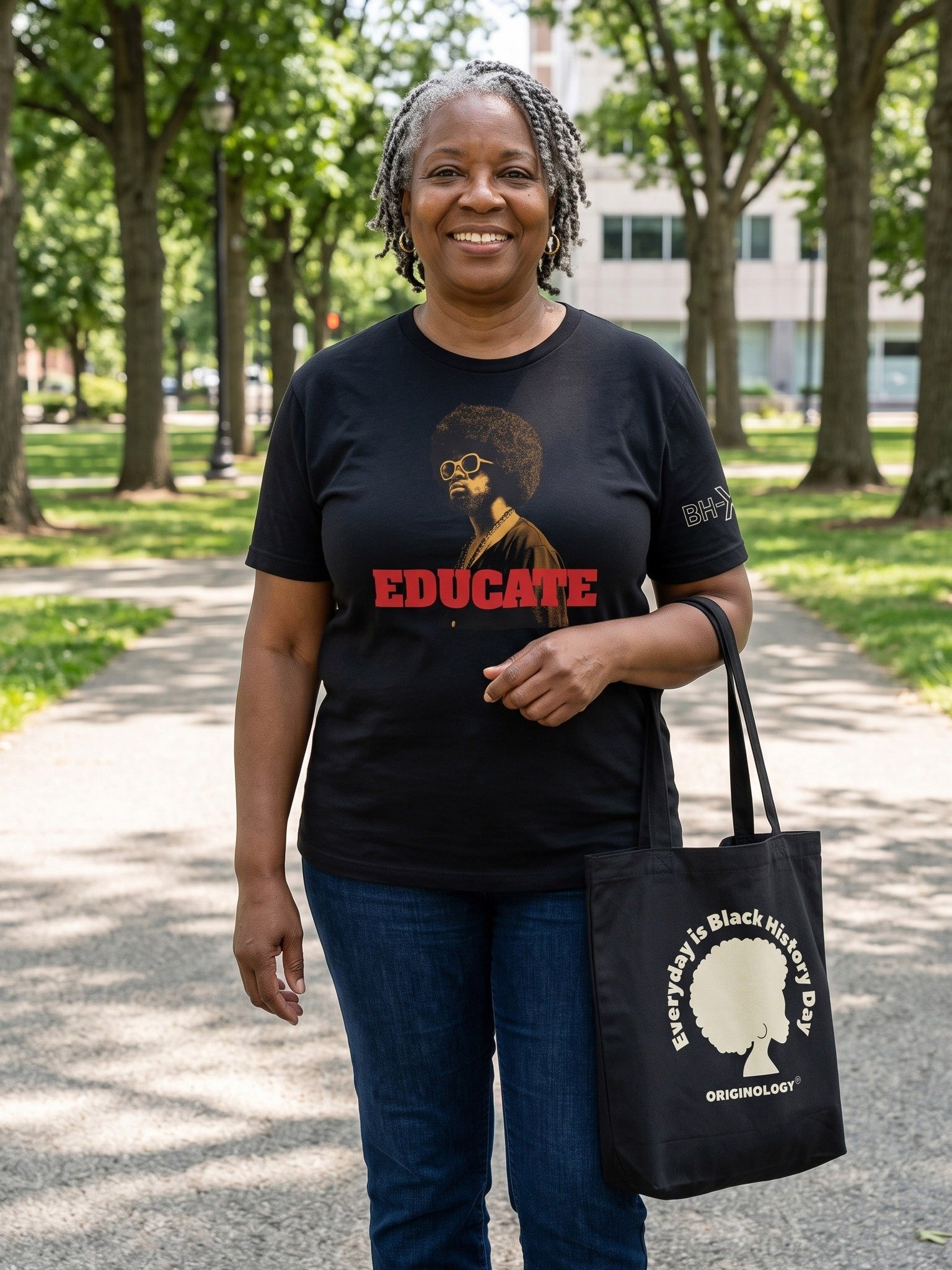 Educate T-Shirt (3) | Knowledge Is Power | Afro Design | Originology | Black History X product image (3)