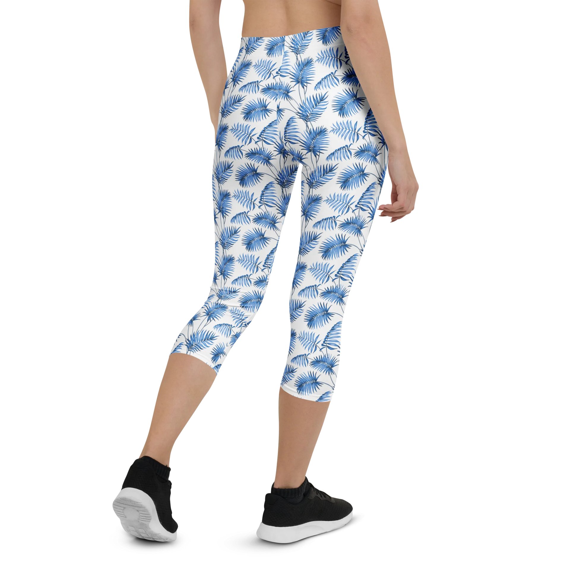 Stylish Fern Fusion Custom Capri Leggings for Everyday Wear product image (2)