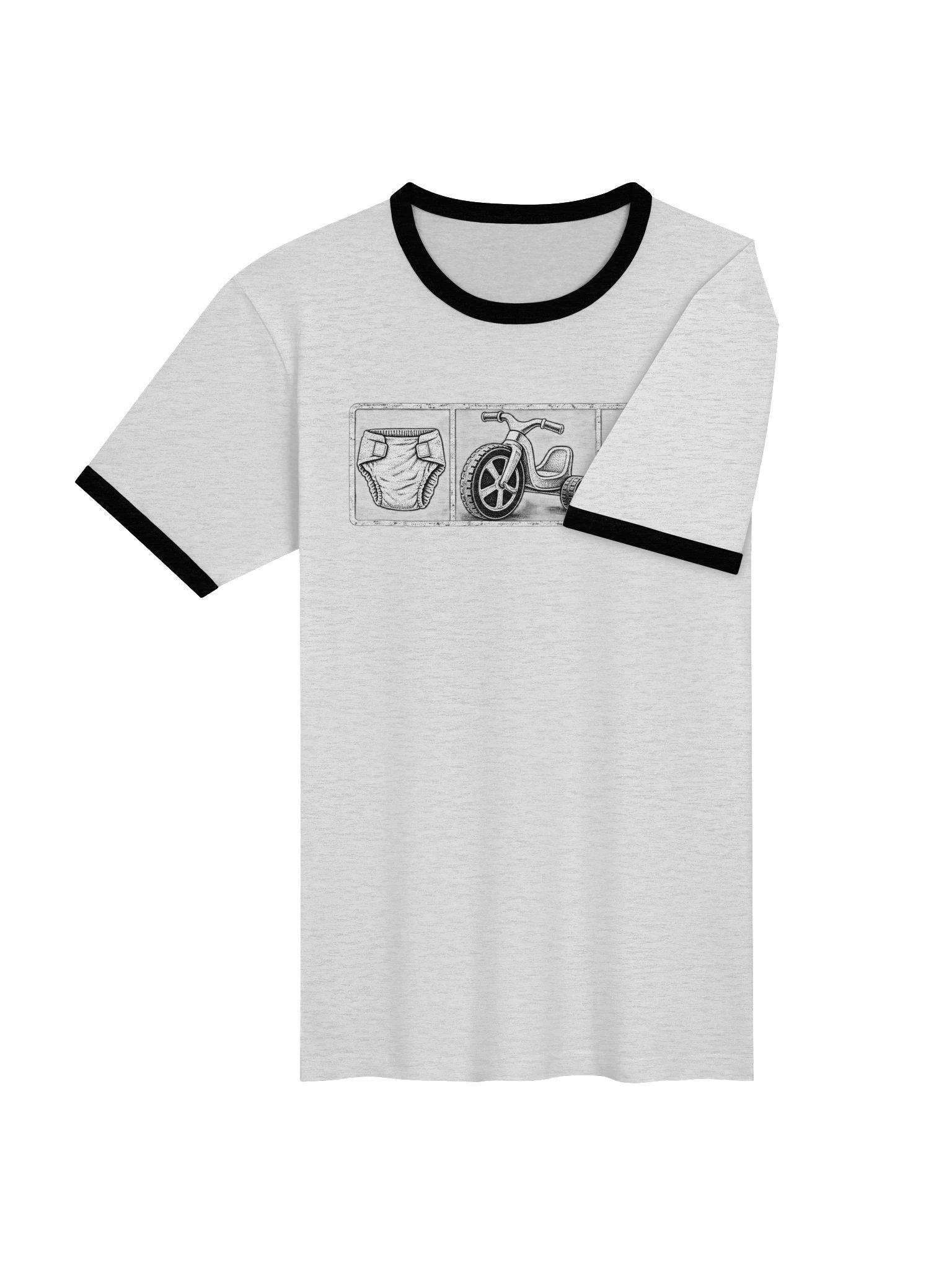 Diaper • Big Wheel • Cowboy Boots – Orson Inspired Ringer Style T-Shirt product image (3)