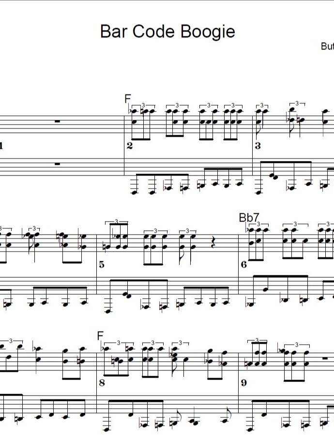 Bar Code Boogie - Blues piano - Piano sheet music product image (1)
