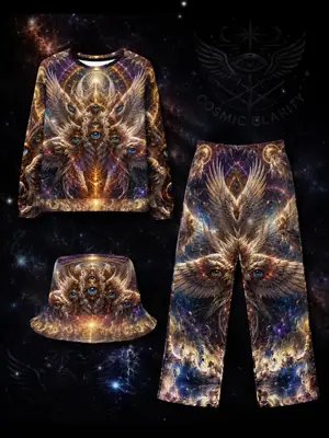 The Seraphim Collection is a celebration of divine fire, higher consciousness, and the awakening of the soul. Created for those who feel called to walk between worlds, question what they’ve been taught, and reconnect with the deeper truth within themselves. These designs carry an energy of protection, transformation, sovereignty, and spiritual awakening. Seraphim represent the fire of divine illumination — the burning away of what no longer serves you and the awakening of what has always existed within. This collection is for the ones who refuse to dim their light. Wear it as a reminder of who you are, what you carry, and the power that lives within you. COSMIC CLARITY Wear Your Truth. ✨ Wear Your Protection. Wear Your Magic  ✌️👽🪄🔮🎩✨️