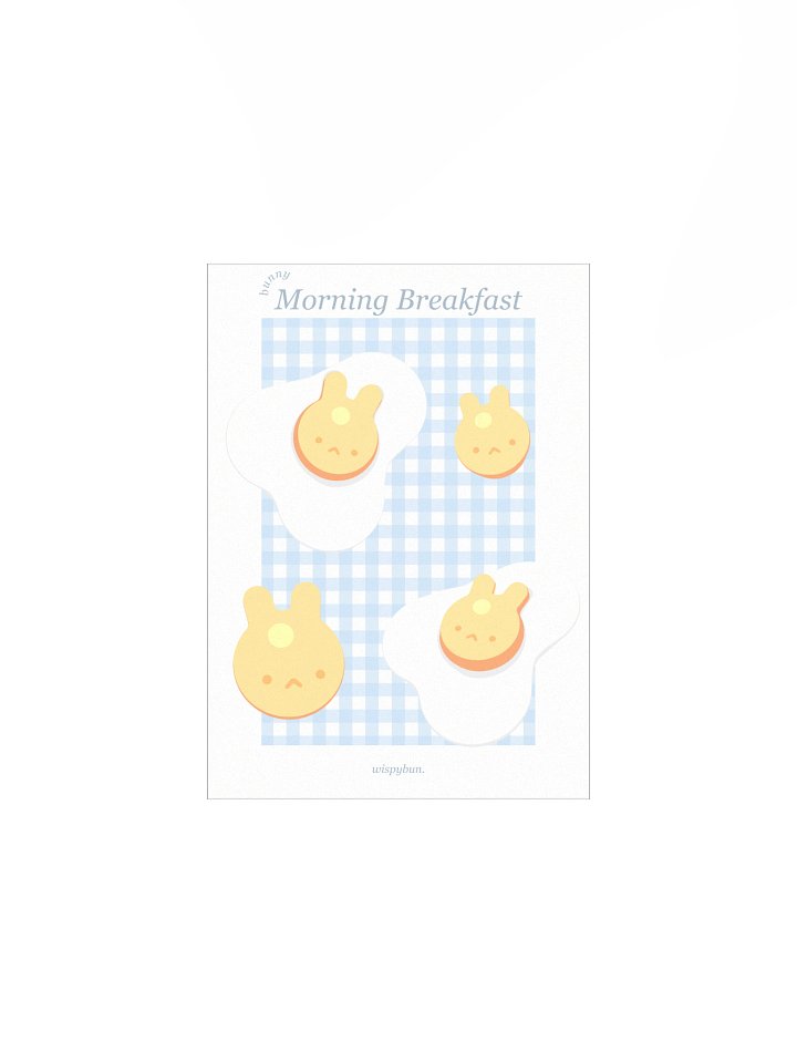 Bunny Morning Breakfast (Blue) Print product image (2)