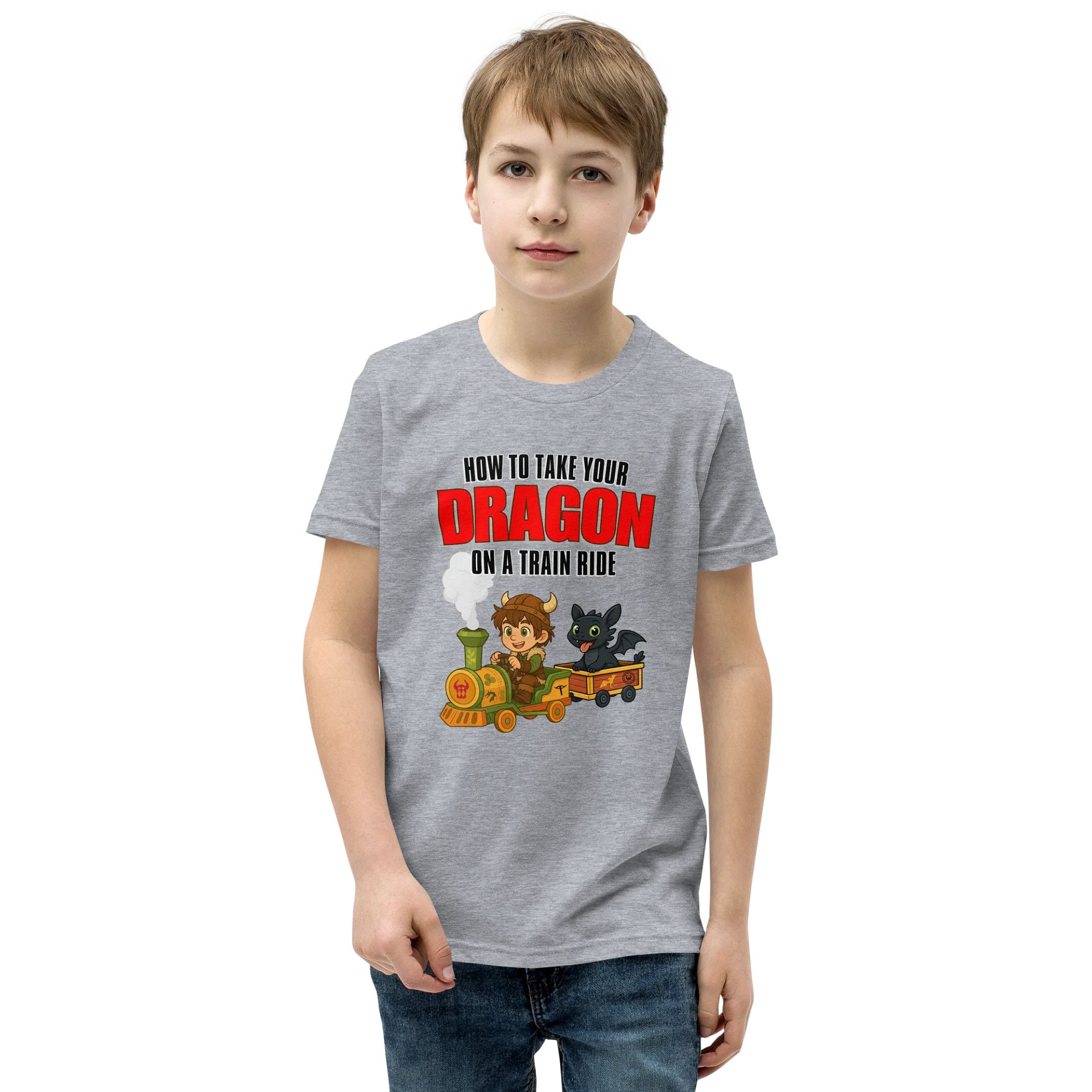 HOW TO TAKE YOUR DRAGON ON A TRAIN RIDE - YOUTH TEE product image (2)