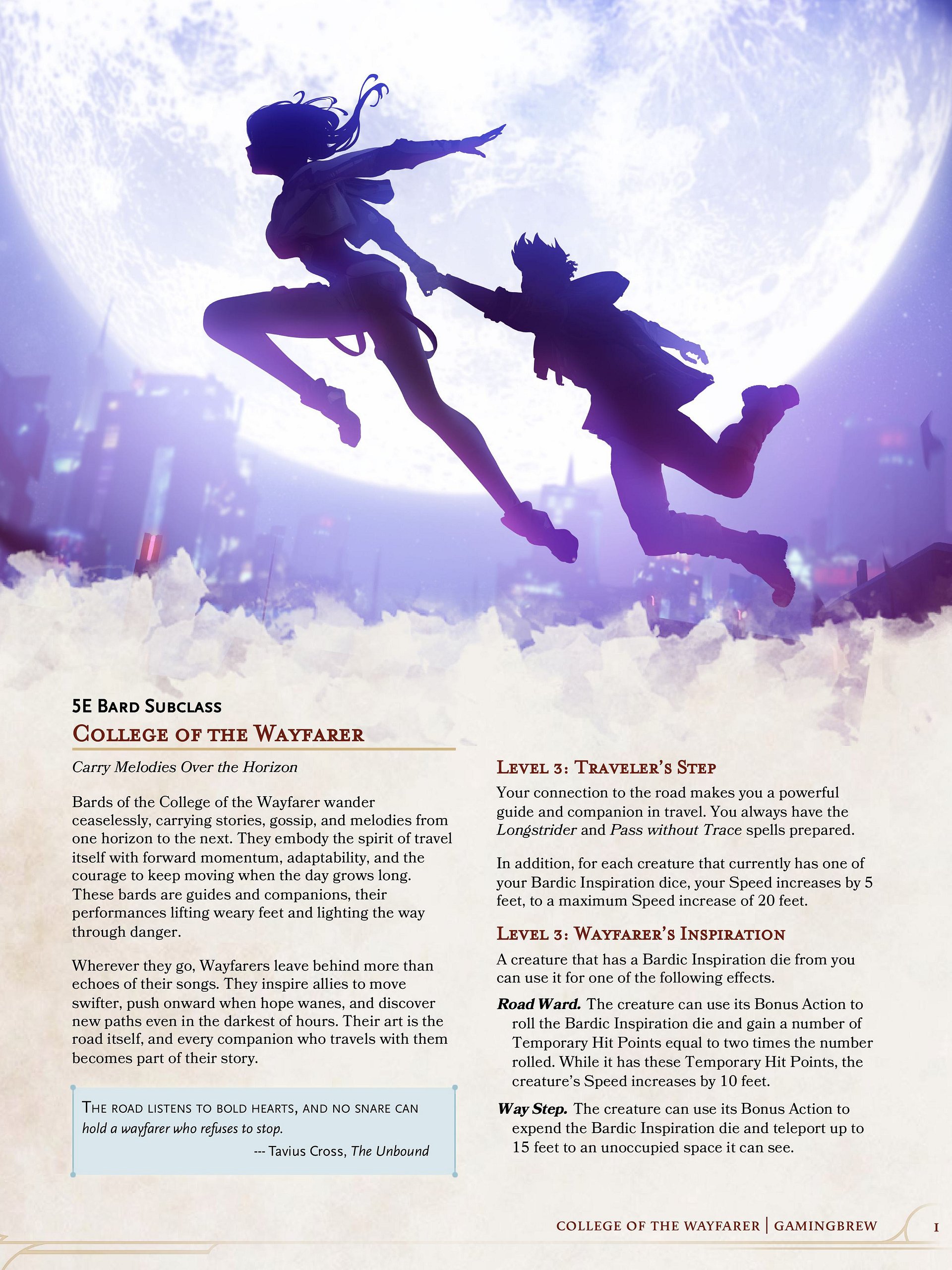 College of the Wayfarer | 5.5E Bard Subclass product image (2)