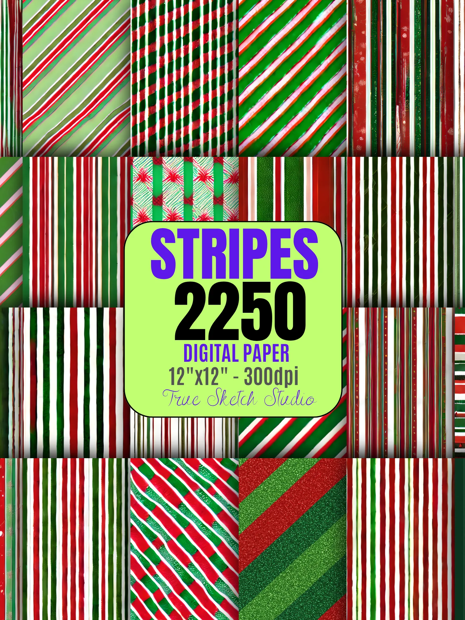 Striped Digital Paper Bundle, 2250 Stripe Patterns product image (8)