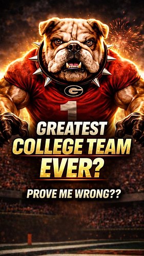 2021 Georgia Bulldogs.

I’m saying it.

Greatest college football team ever.

Dominant defense. Championship composure. Big-g...